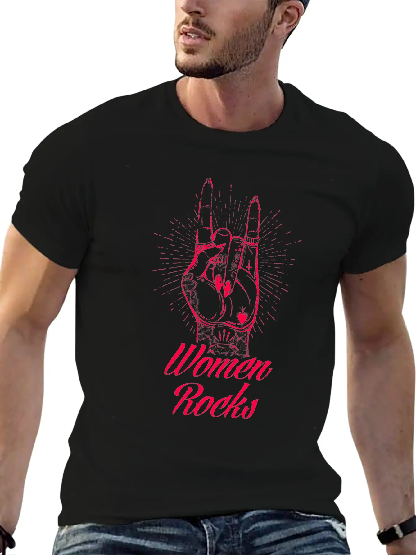 Women Rocks Power Tattoo Rights Nails Gift Idea Unisex Short Sleeve Soft Cotton T-Shirt – Casual Everyday Wear