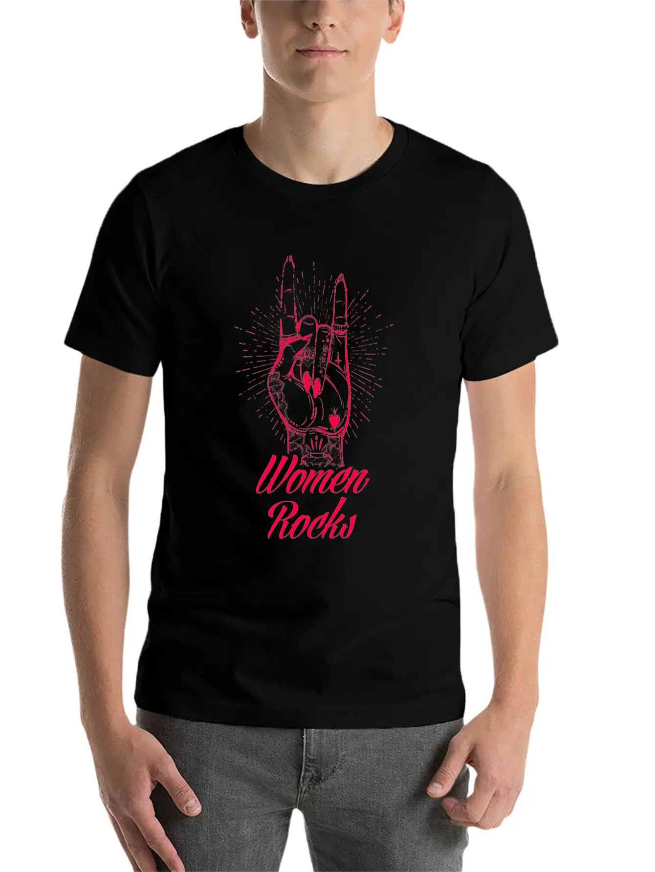 Women Rocks Power Tattoo Rights Nails Gift Idea Unisex Short Sleeve Soft Cotton T-Shirt – Casual Everyday Wear