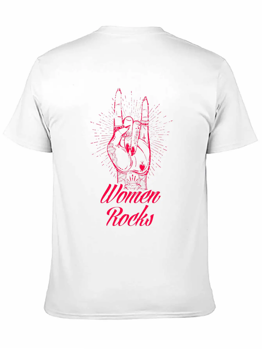 Women Rocks Power Tattoo Rights Nails Gift Idea Unisex Short Sleeve Soft Cotton T-Shirt – Casual Everyday Wear
