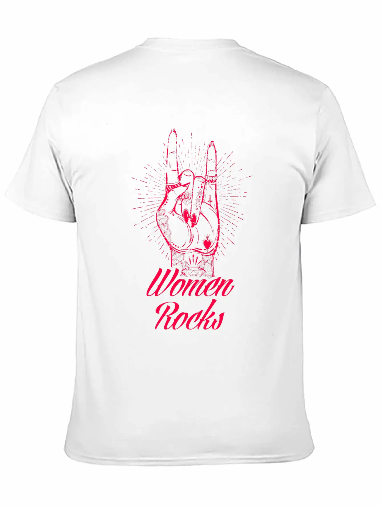 Women Rocks Power Tattoo Rights Nails Gift Idea Unisex Short Sleeve Soft Cotton T-Shirt – Casual Everyday Wear