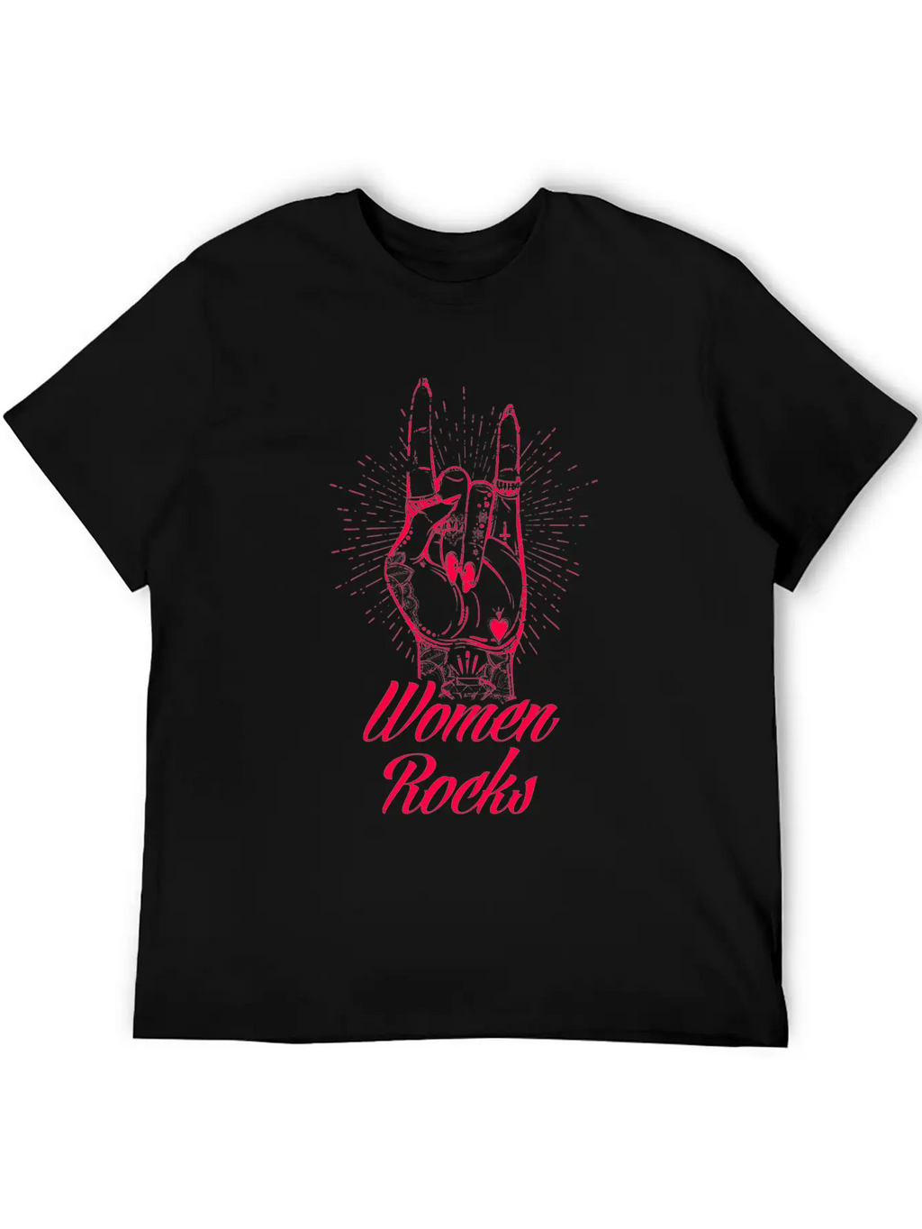 Women Rocks Power Tattoo Rights Nails Gift Idea Unisex Short Sleeve Soft Cotton T-Shirt – Casual Everyday Wear