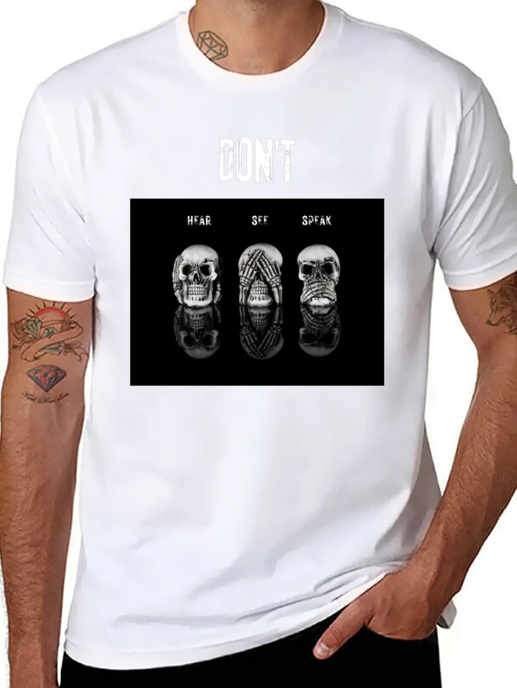 Women's T-Shirt In Black Skulls Stylish Everyday T-Shirt – Unisex Basic Cotton Tee