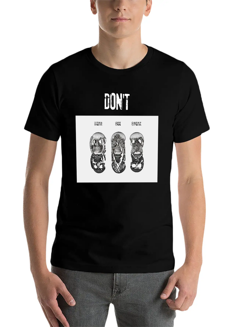 Women's T-Shirt In Black Skulls Stylish Everyday T-Shirt – Unisex Basic Cotton Tee