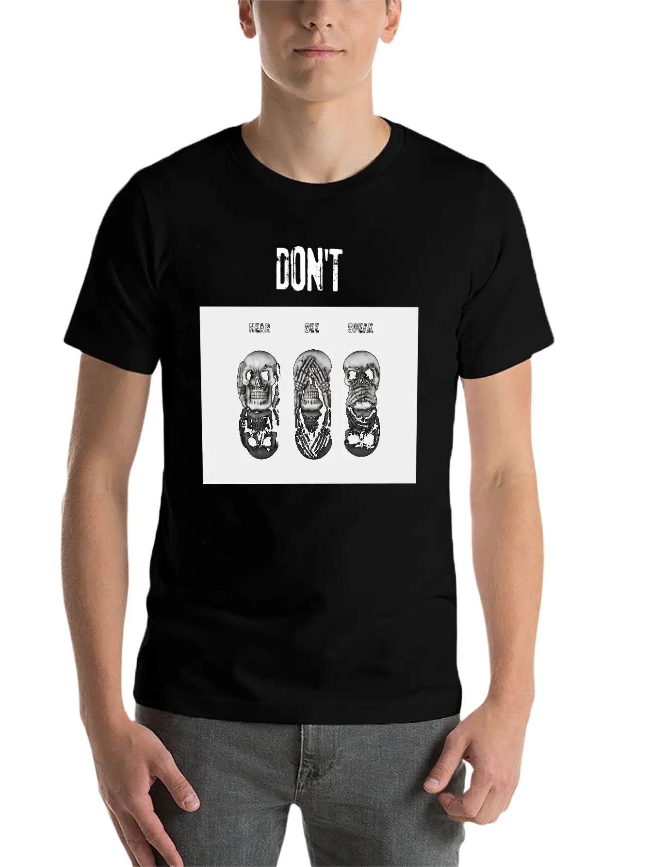 Women's T-Shirt In Black Skulls Stylish Everyday T-Shirt – Unisex Basic Cotton Tee