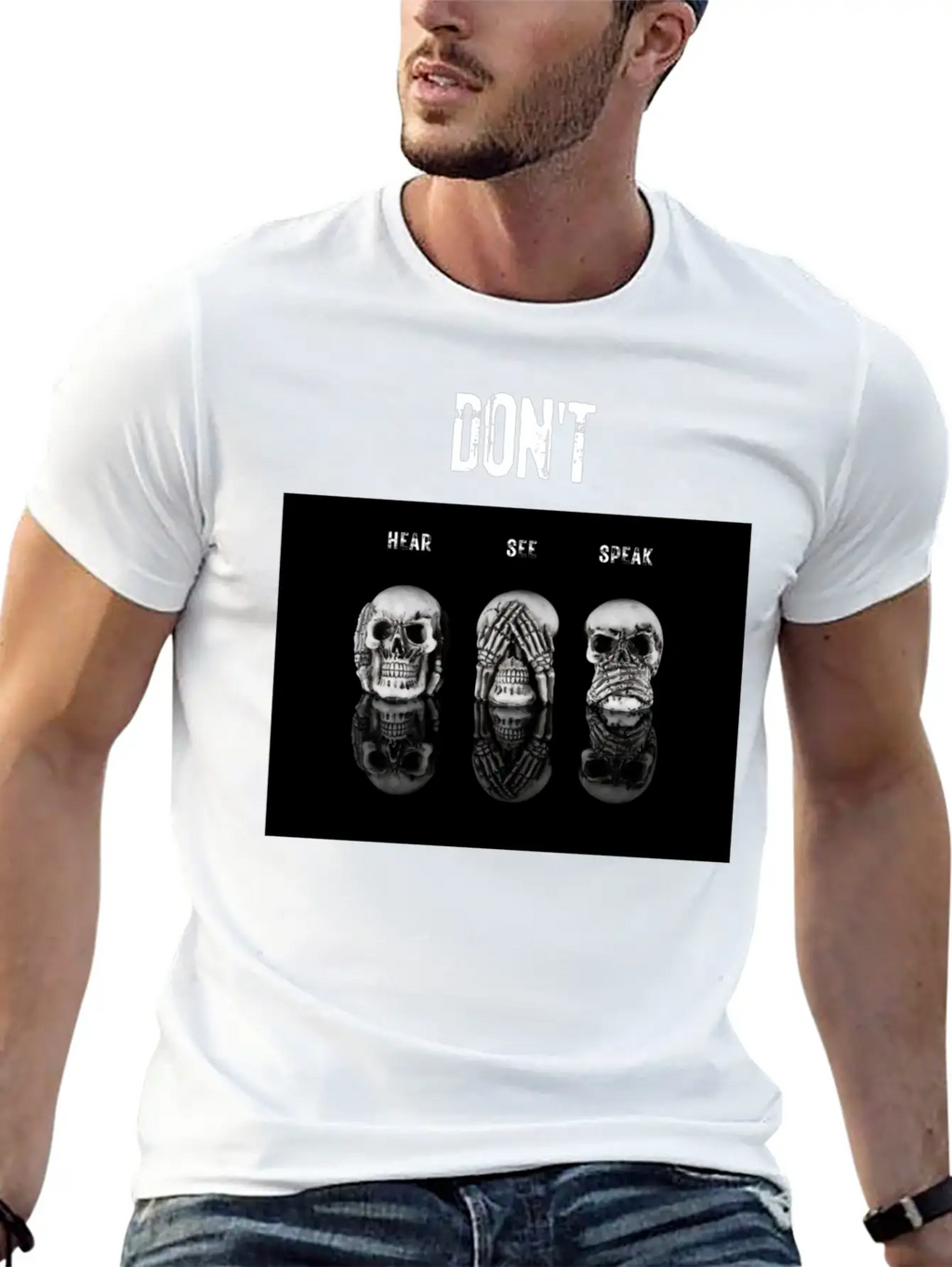 Women's T-Shirt In Black Skulls Stylish Everyday T-Shirt – Unisex Basic Cotton Tee