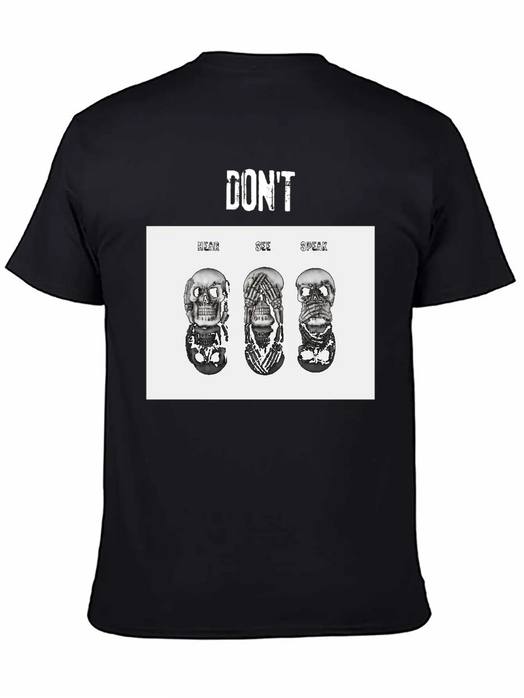 Women's T-Shirt In Black Skulls Stylish Everyday T-Shirt – Unisex Basic Cotton Tee
