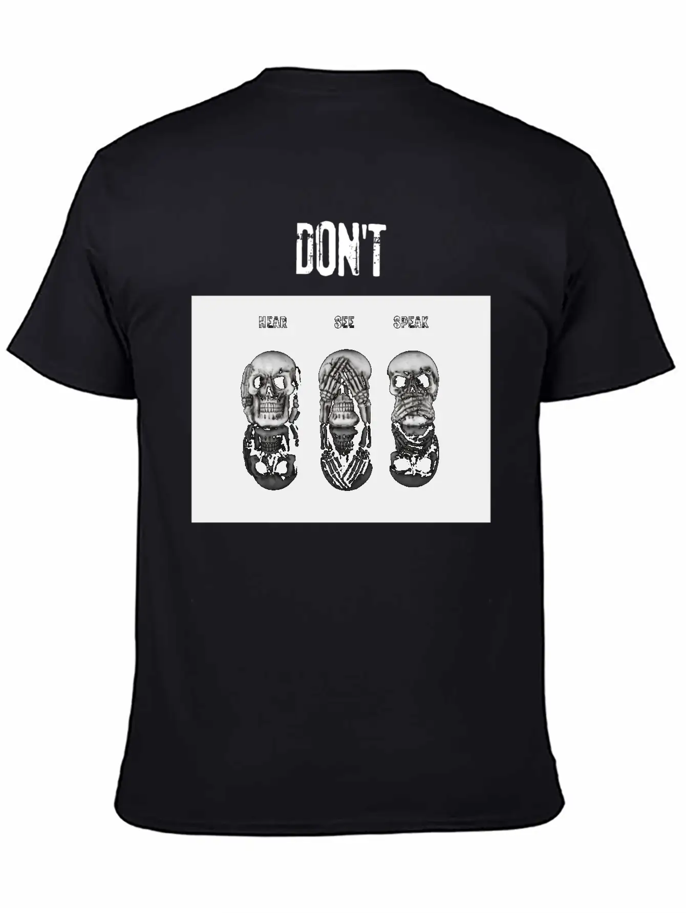 Women's T-Shirt In Black Skulls Stylish Everyday T-Shirt – Unisex Basic Cotton Tee