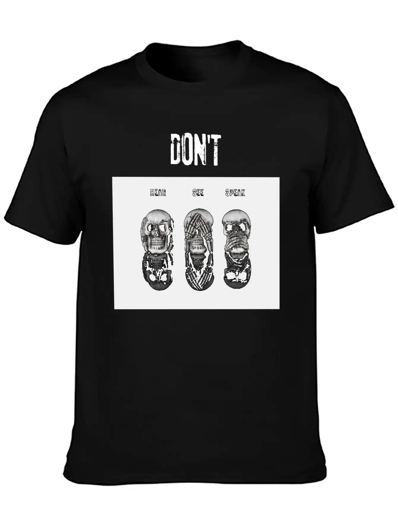 Women's T-Shirt In Black Skulls Stylish Everyday T-Shirt – Unisex Basic Cotton Tee