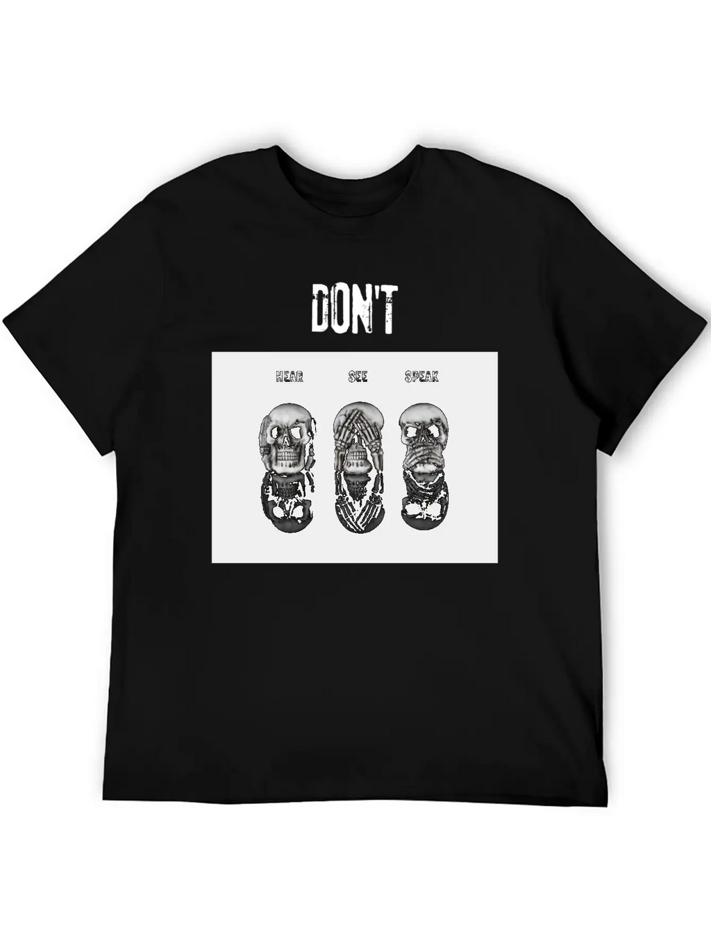 Women's T-Shirt In Black Skulls Stylish Everyday T-Shirt – Unisex Basic Cotton Tee