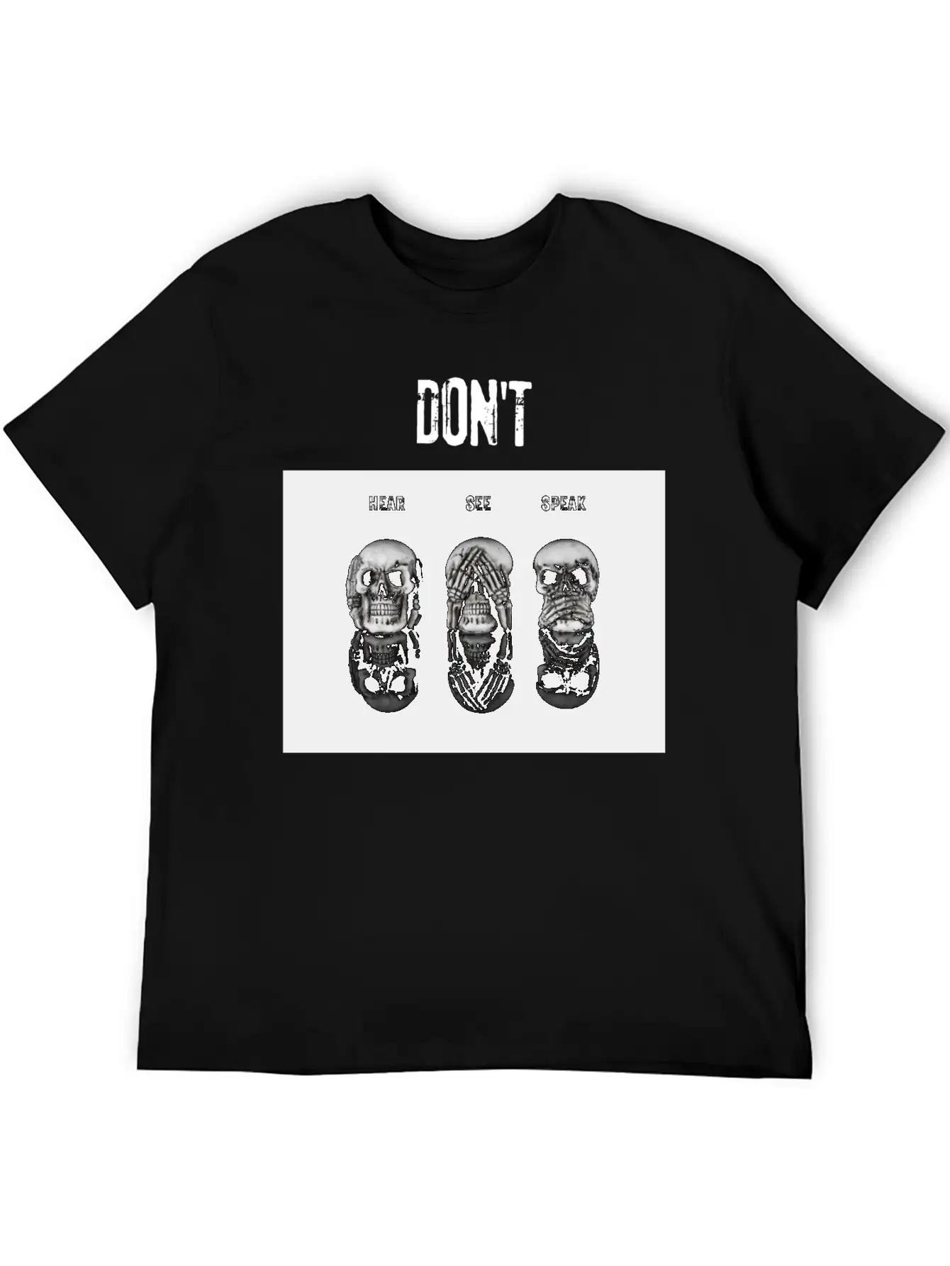 Women's T-Shirt In Black Skulls Stylish Everyday T-Shirt – Unisex Basic Cotton Tee
