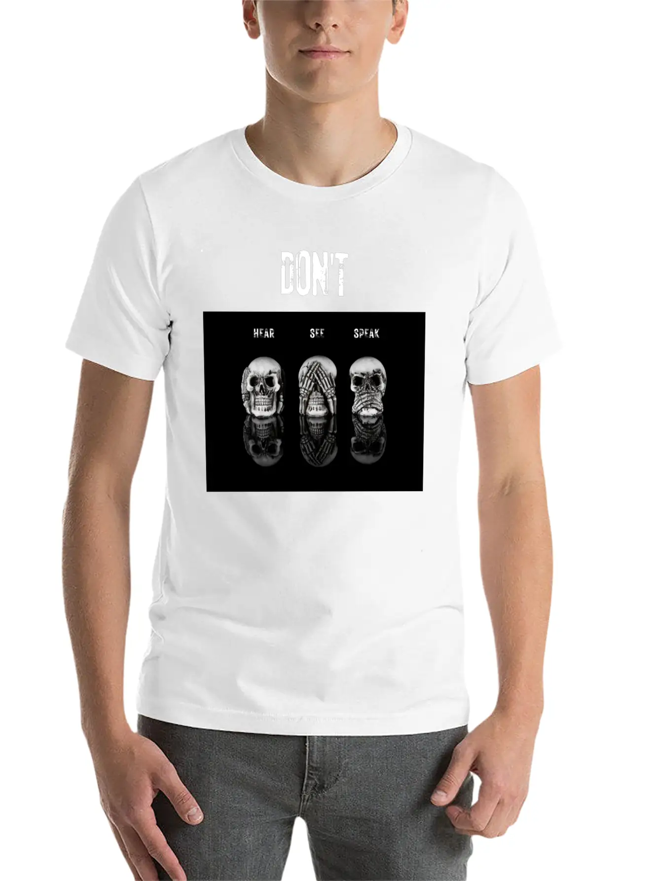 Women's T-Shirt In Black Skulls Stylish Everyday T-Shirt – Unisex Basic Cotton Tee
