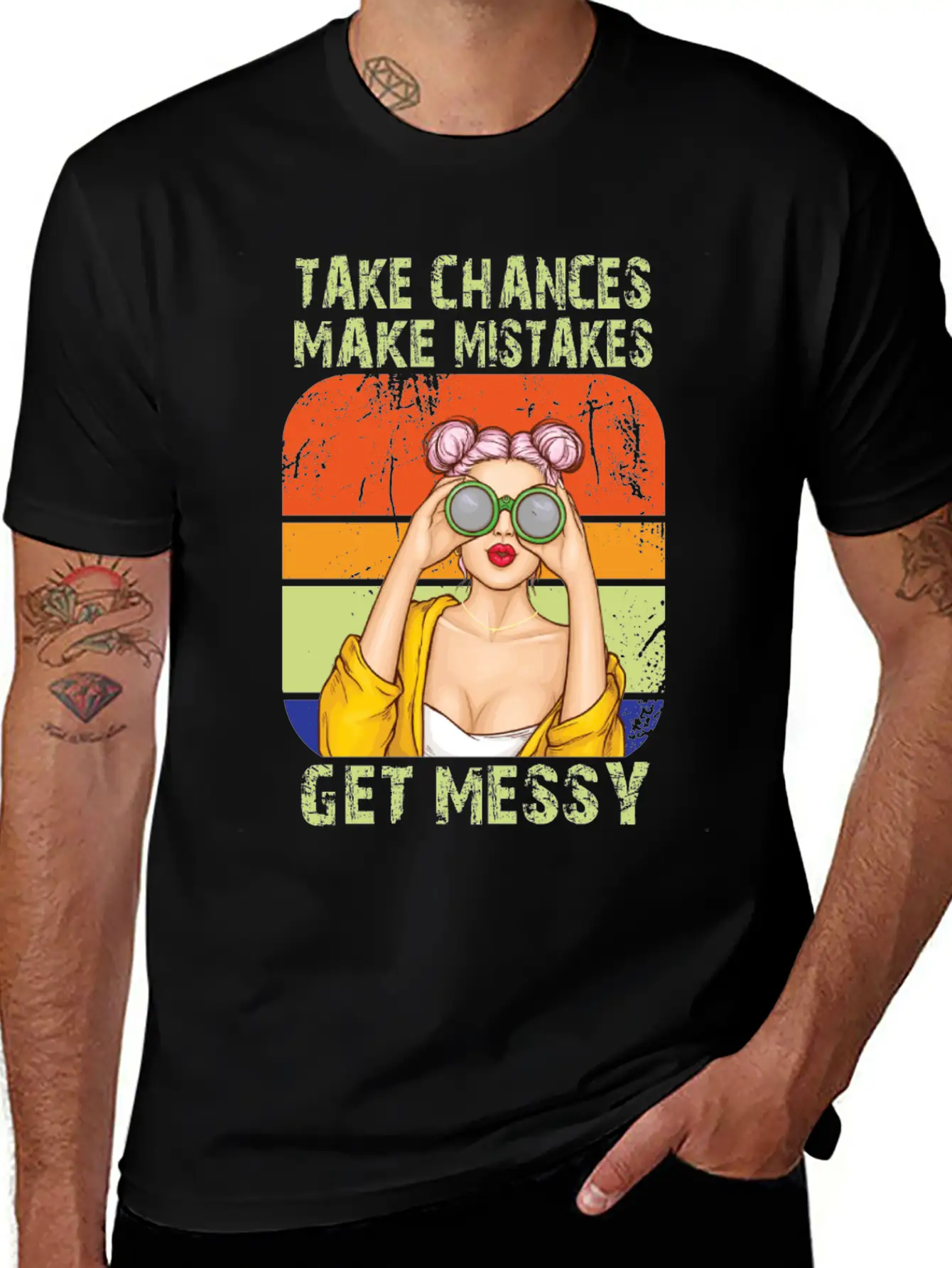 Womens Take Chances Make Mistakes Get Messy Unisex Short Sleeve Soft Cotton T-Shirt – Casual Everyday Wear
