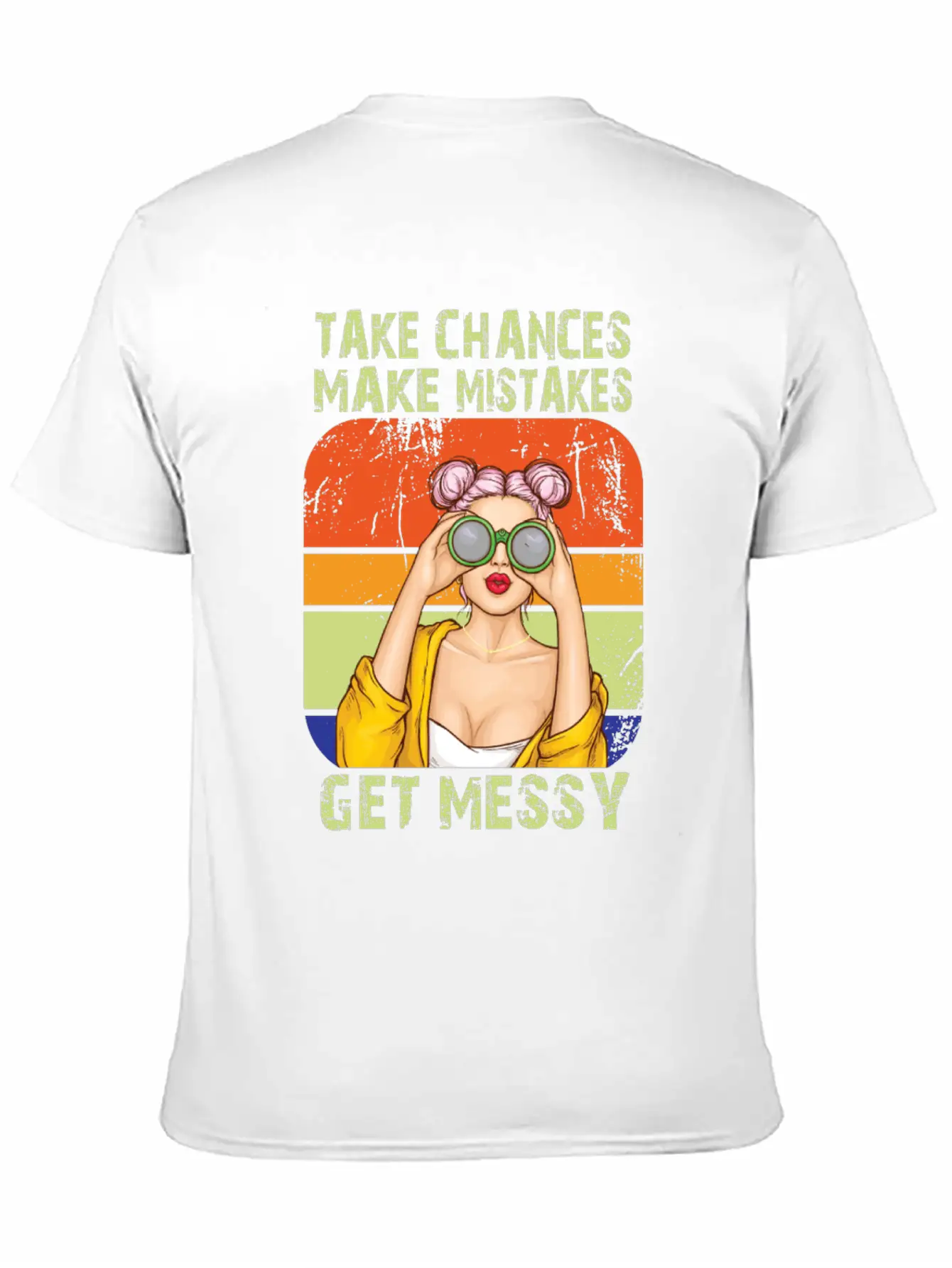 Womens Take Chances Make Mistakes Get Messy Unisex Short Sleeve Soft Cotton T-Shirt – Casual Everyday Wear