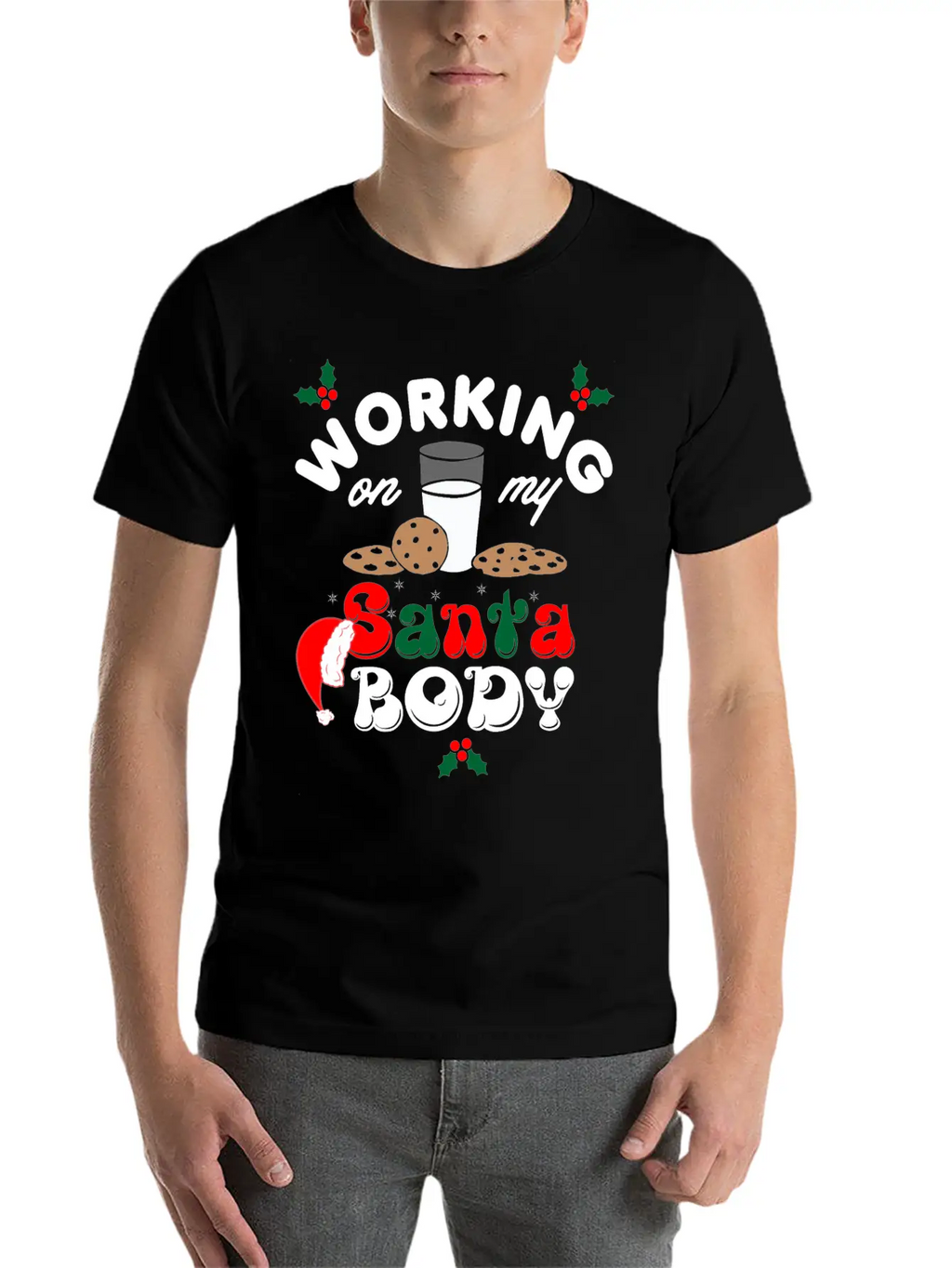 Working On My Santa Body Christmas Unisex Casual T-Shirt – Clean Design For Daily Comfort
