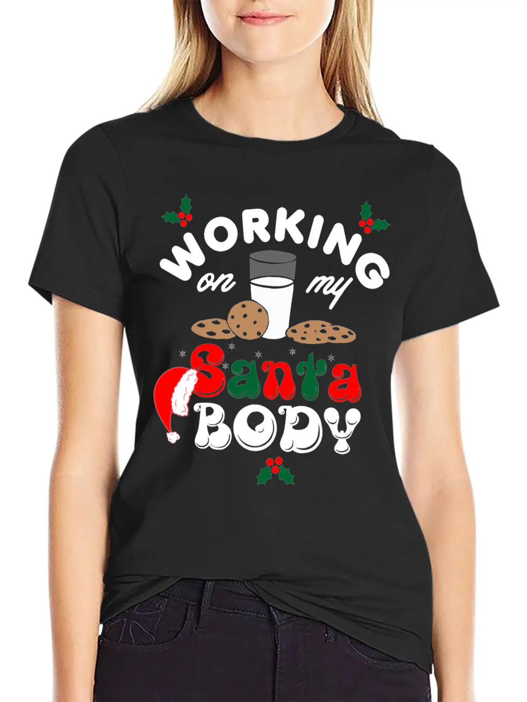 Working On My Santa Body Christmas Unisex Casual T-Shirt – Clean Design For Daily Comfort