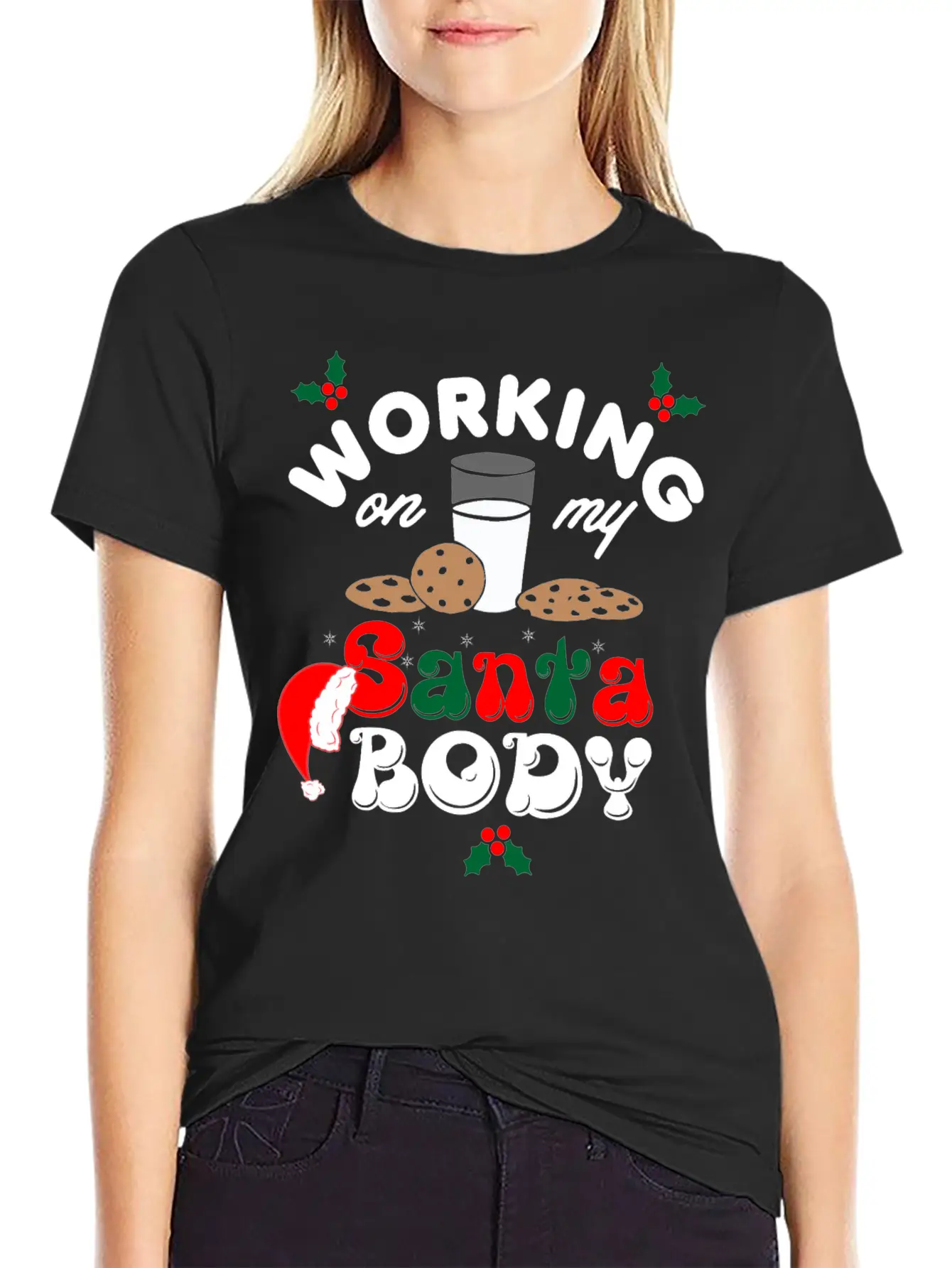 Working On My Santa Body Christmas Unisex Casual T-Shirt – Clean Design For Daily Comfort