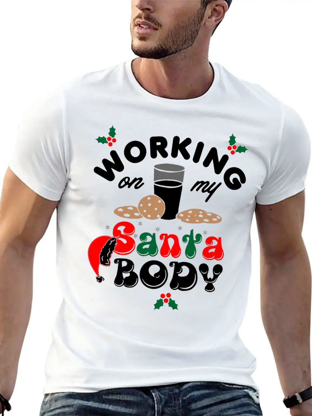 Working On My Santa Body Christmas Unisex Casual T-Shirt – Clean Design For Daily Comfort