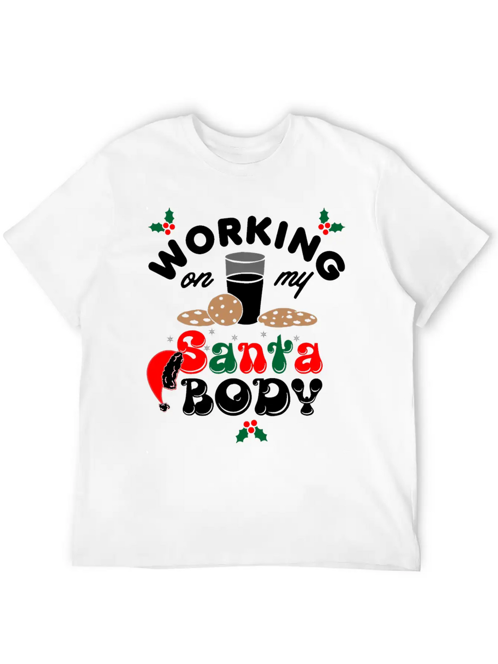 Working On My Santa Body Christmas Unisex Casual T-Shirt – Clean Design For Daily Comfort