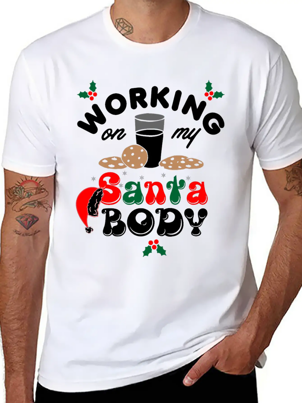 Working On My Santa Body Christmas Unisex Casual T-Shirt – Clean Design For Daily Comfort
