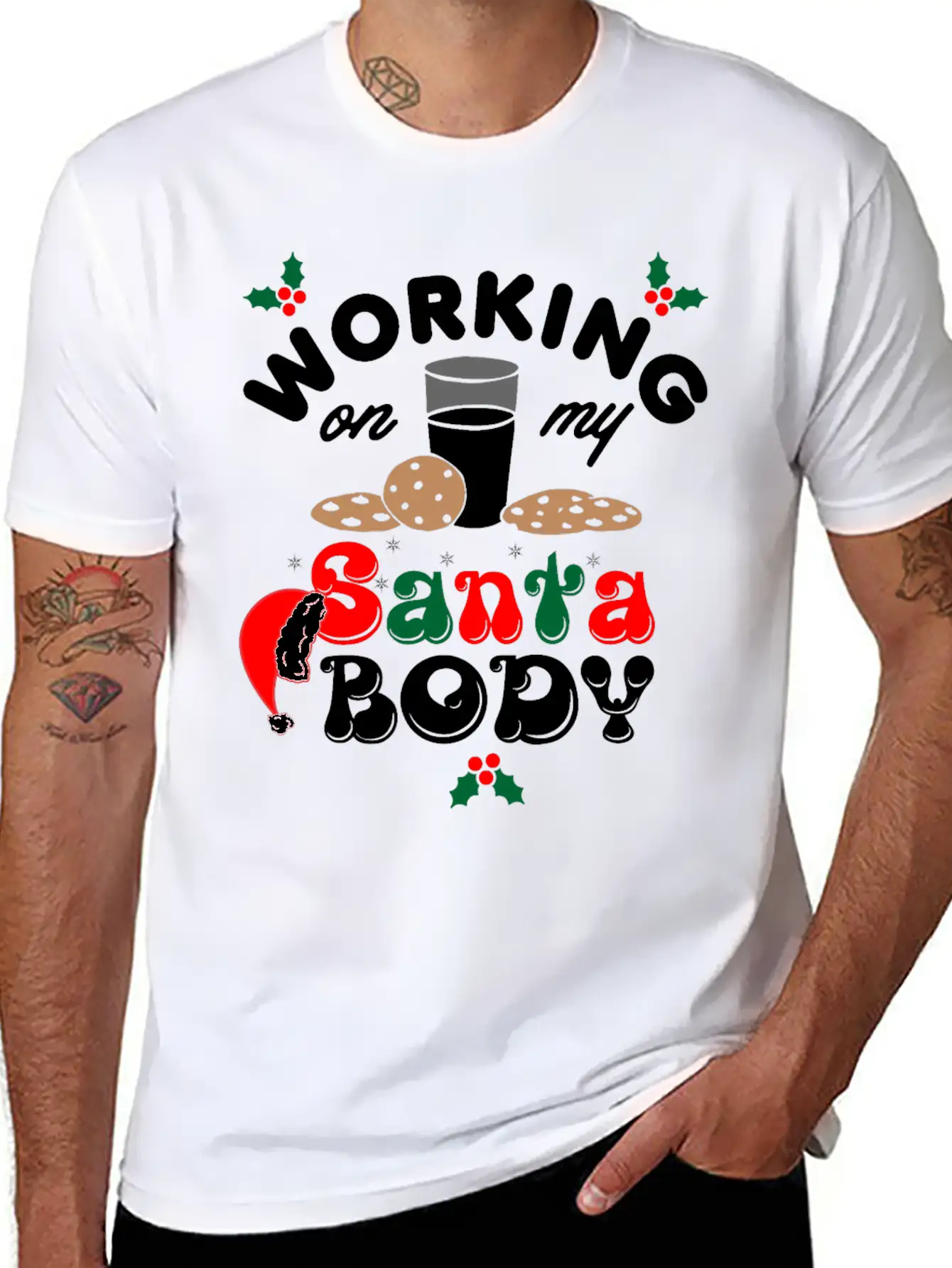 Working On My Santa Body Christmas Unisex Casual T-Shirt – Clean Design For Daily Comfort