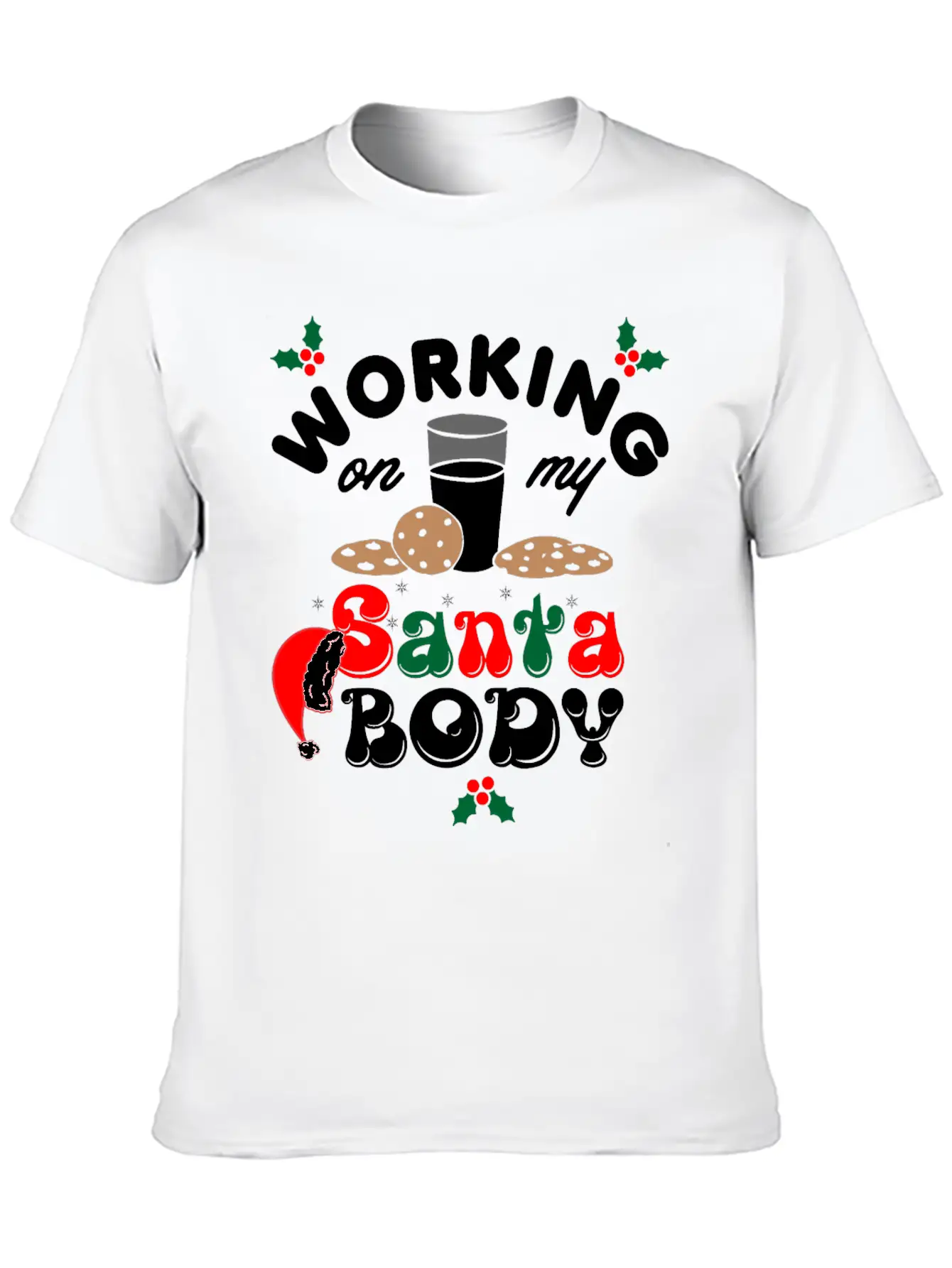 Working On My Santa Body Christmas Unisex Casual T-Shirt – Clean Design For Daily Comfort