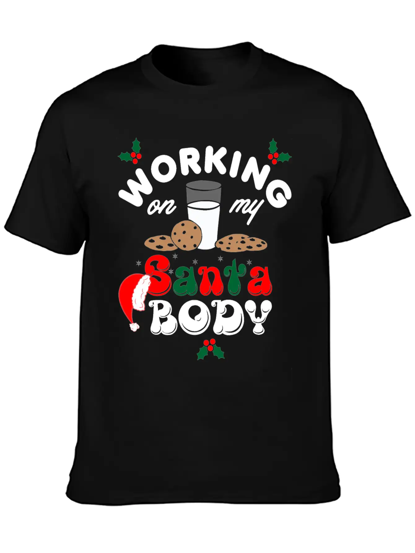Working On My Santa Body Christmas Unisex Casual T-Shirt – Clean Design For Daily Comfort