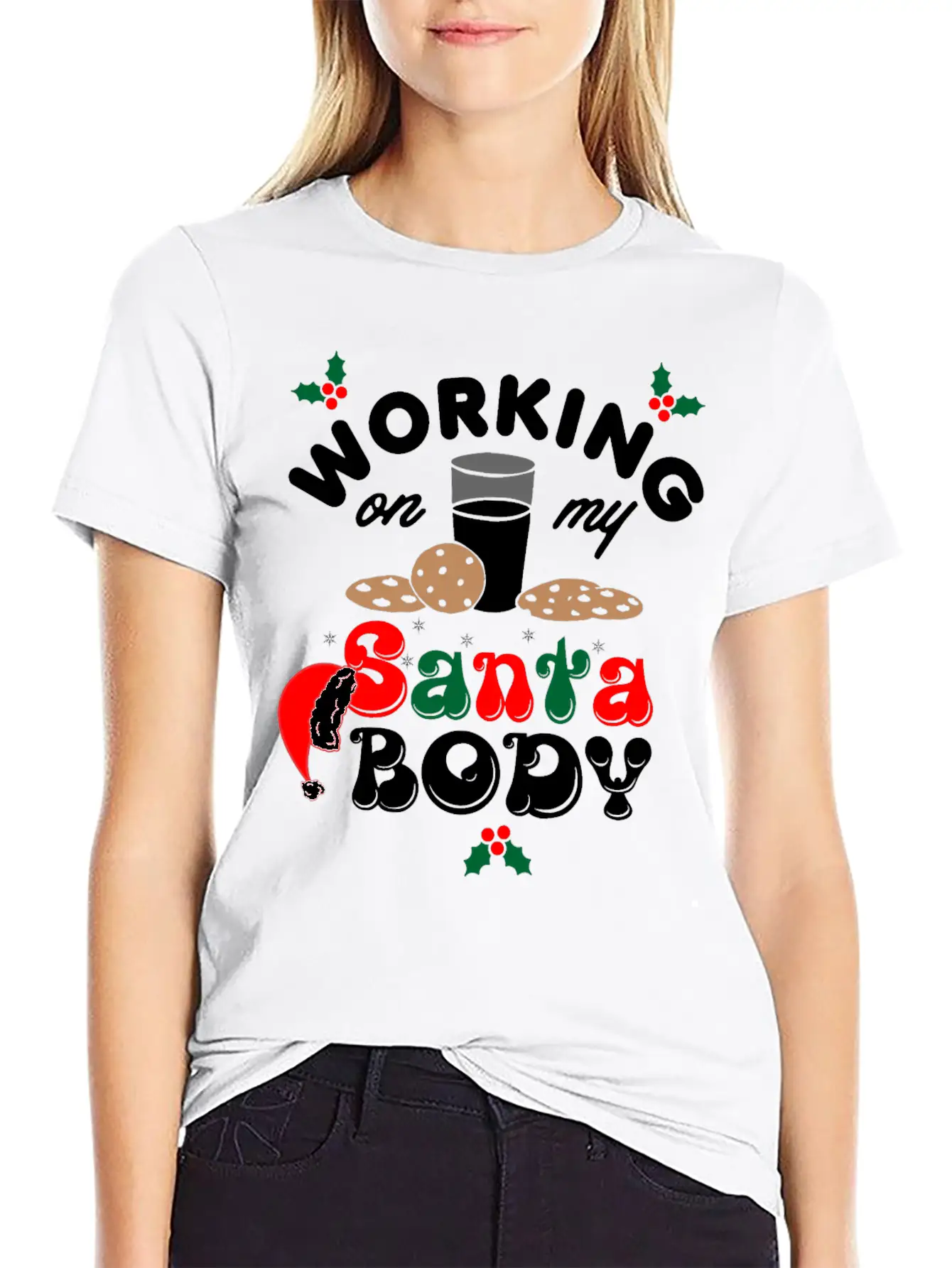 Working On My Santa Body Christmas Unisex Casual T-Shirt – Clean Design For Daily Comfort