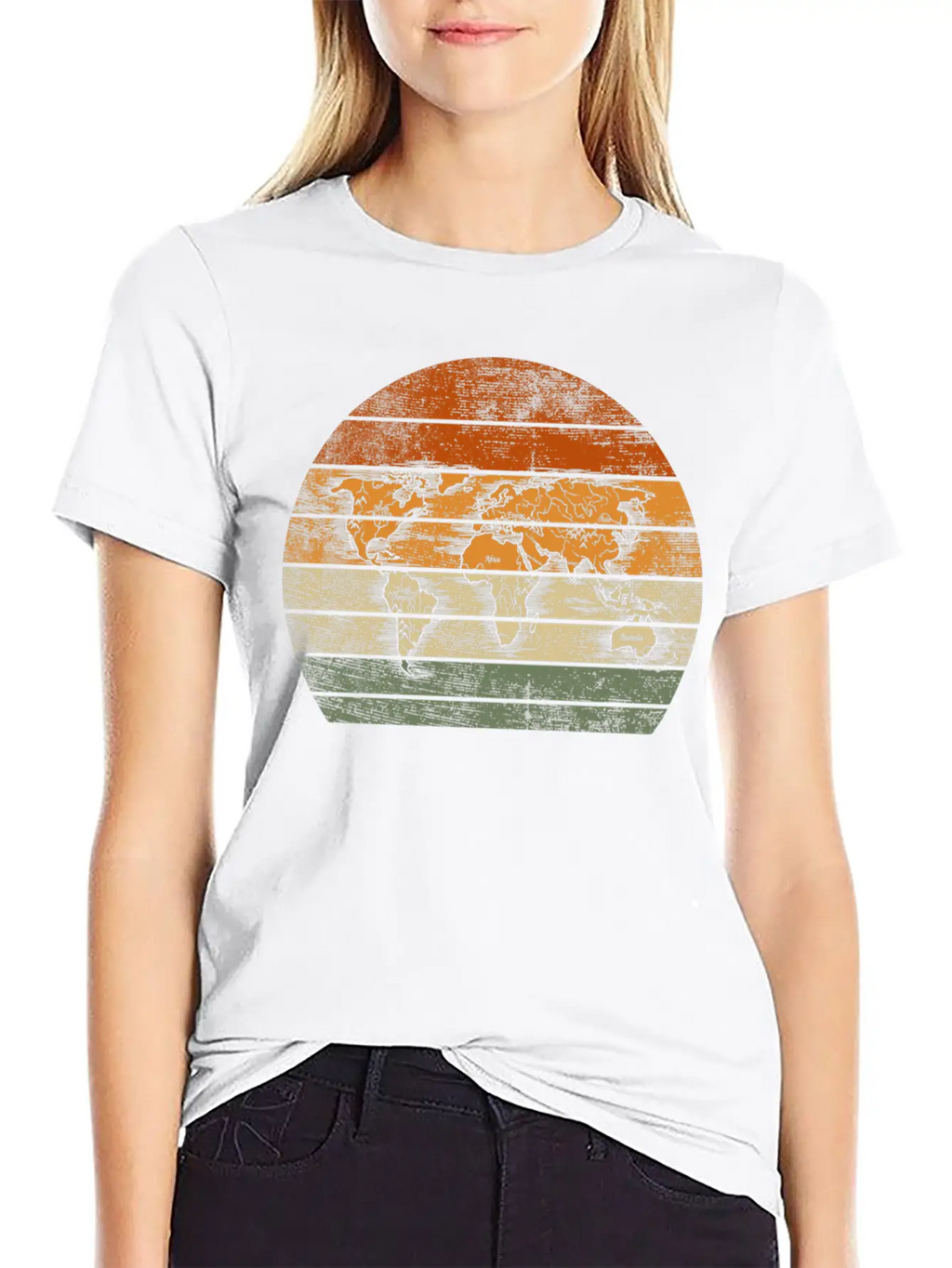 World Map For World Traveler Print Breathable Soft Cotton T-Shirt – Timeless Casual Look