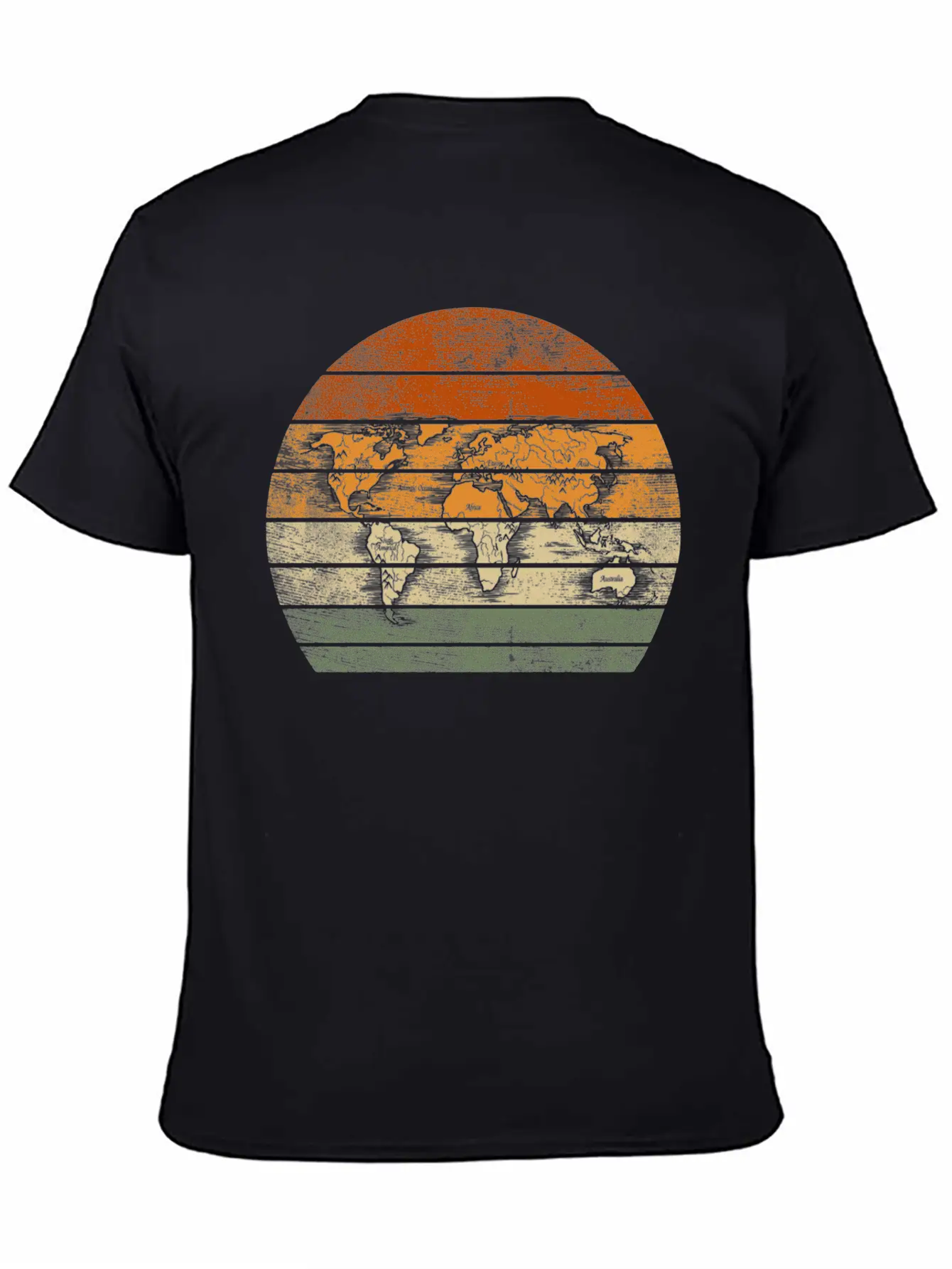World Map For World Traveler Print Breathable Soft Cotton T-Shirt – Timeless Casual Look