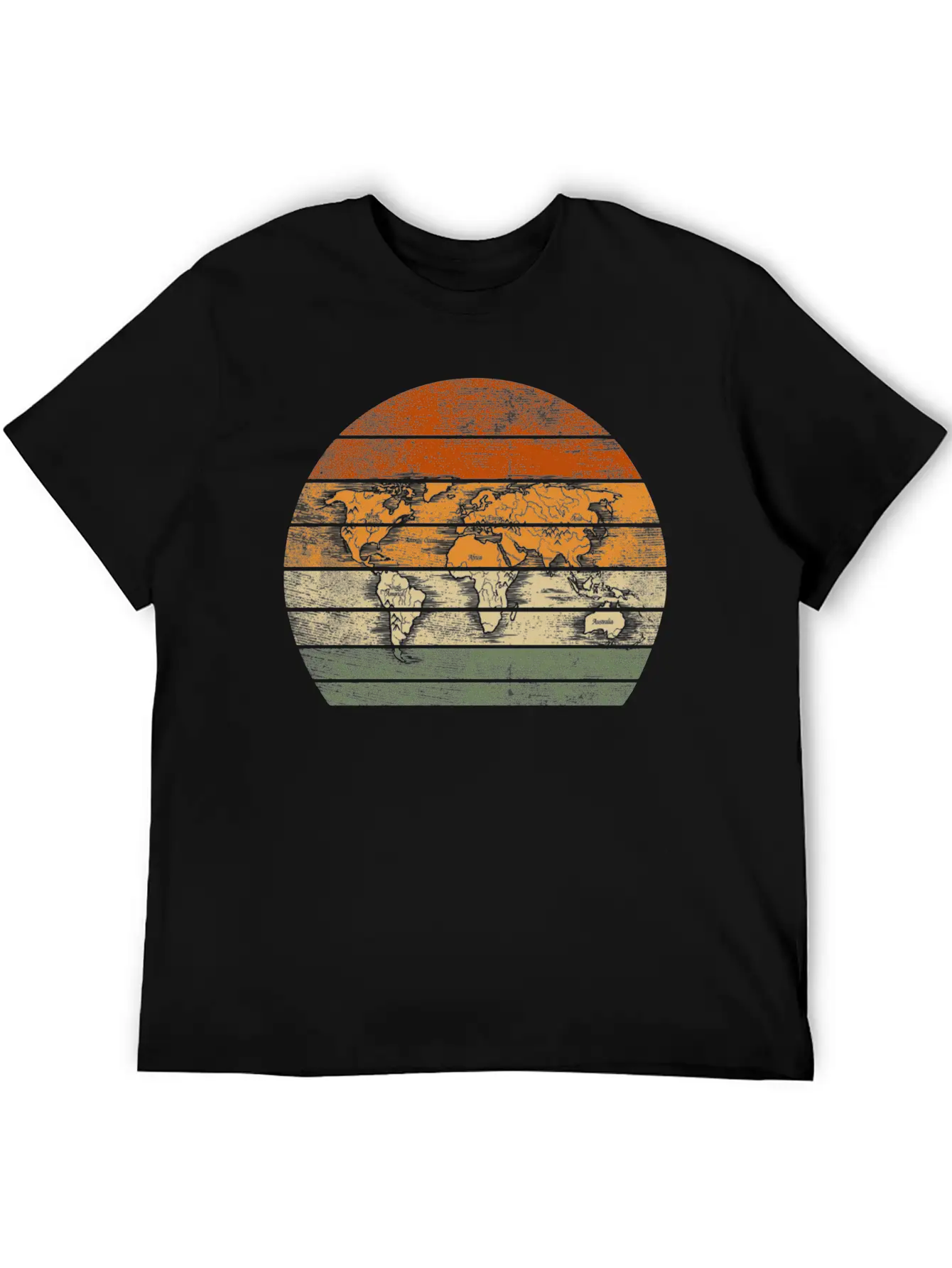World Map For World Traveler Print Breathable Soft Cotton T-Shirt – Timeless Casual Look