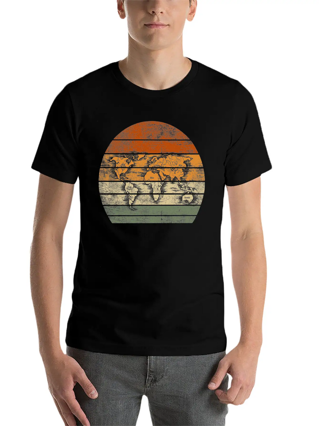 World Map For World Traveler Print Breathable Soft Cotton T-Shirt – Timeless Casual Look