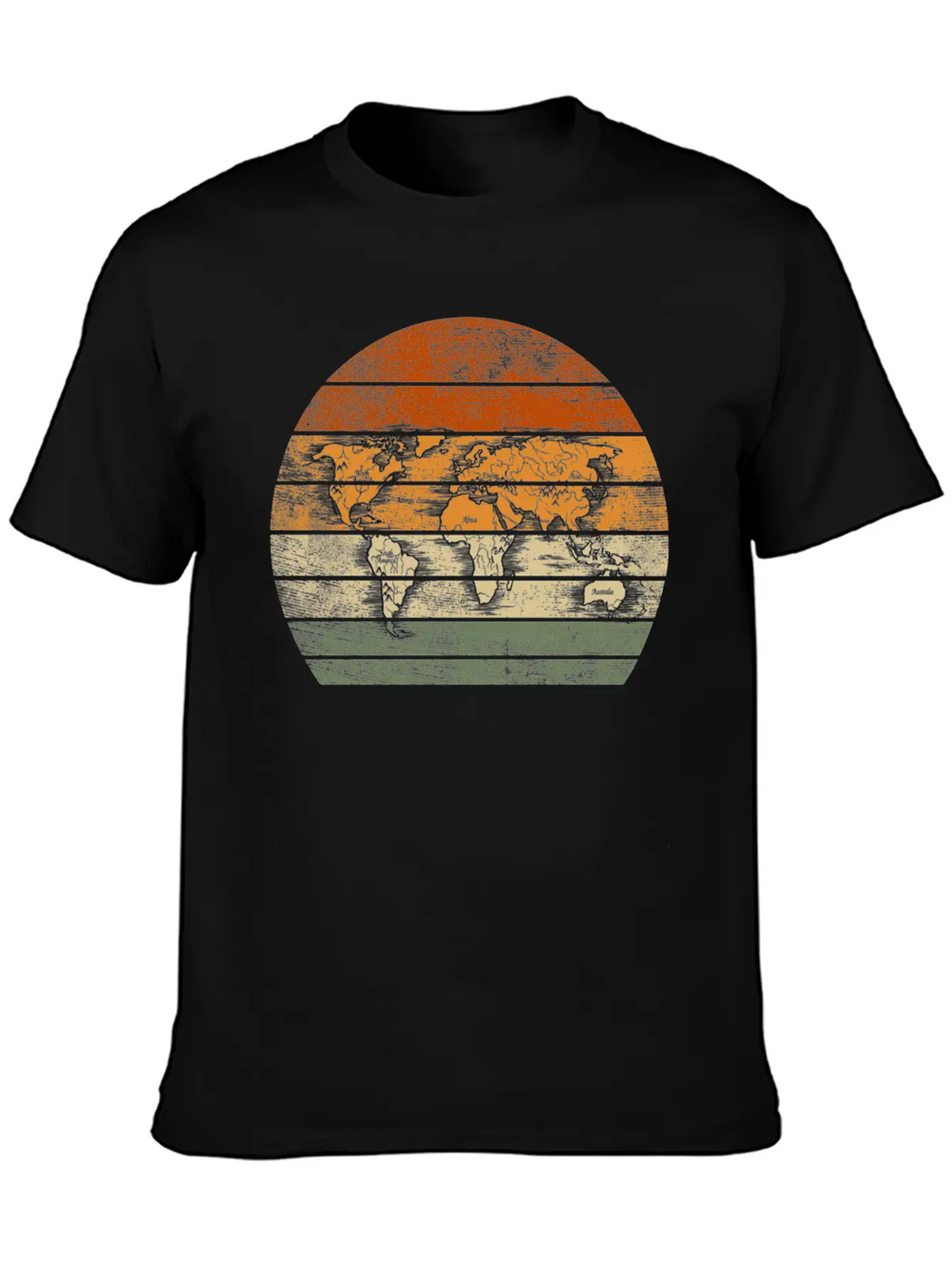 World Map For World Traveler Print Breathable Soft Cotton T-Shirt – Timeless Casual Look