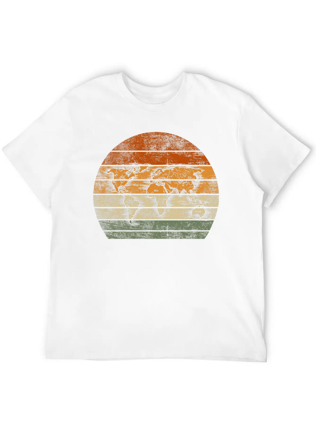 World Map For World Traveler Print Breathable Soft Cotton T-Shirt – Timeless Casual Look