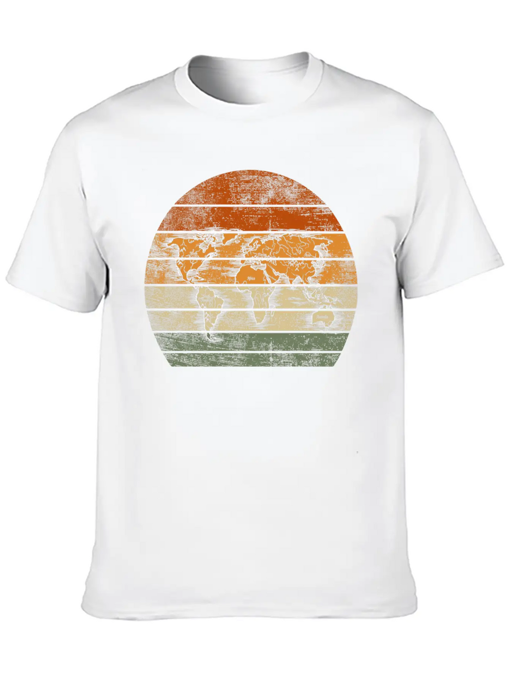 World Map For World Traveler Print Breathable Soft Cotton T-Shirt – Timeless Casual Look