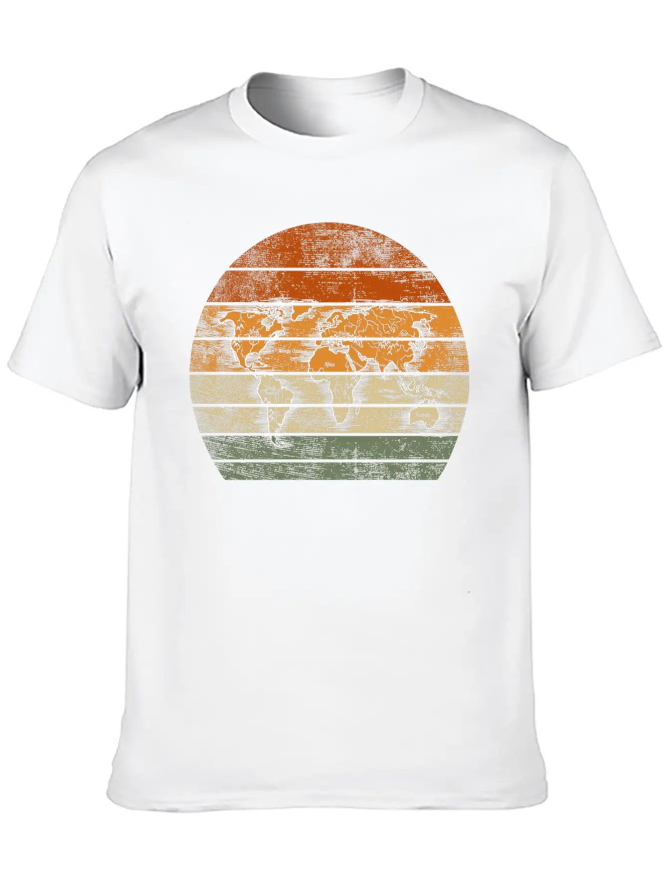 World Map For World Traveler Print Breathable Soft Cotton T-Shirt – Timeless Casual Look