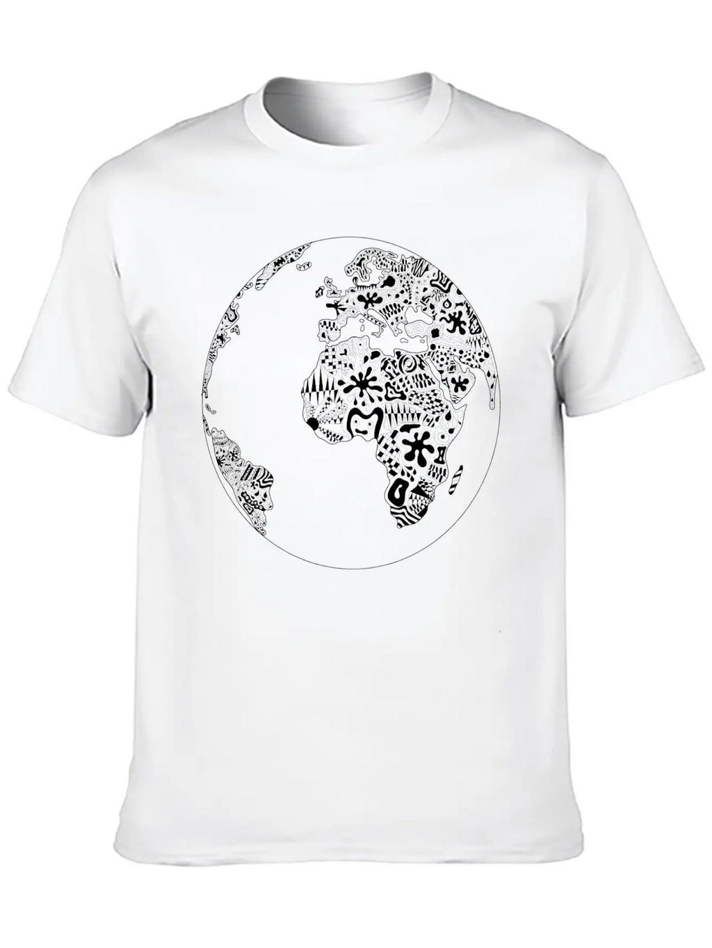 World Planet Ornaments Abstract Psychedelic Gift Casual Graphic T-Shirt – Simple And Comfortable Daily Wear