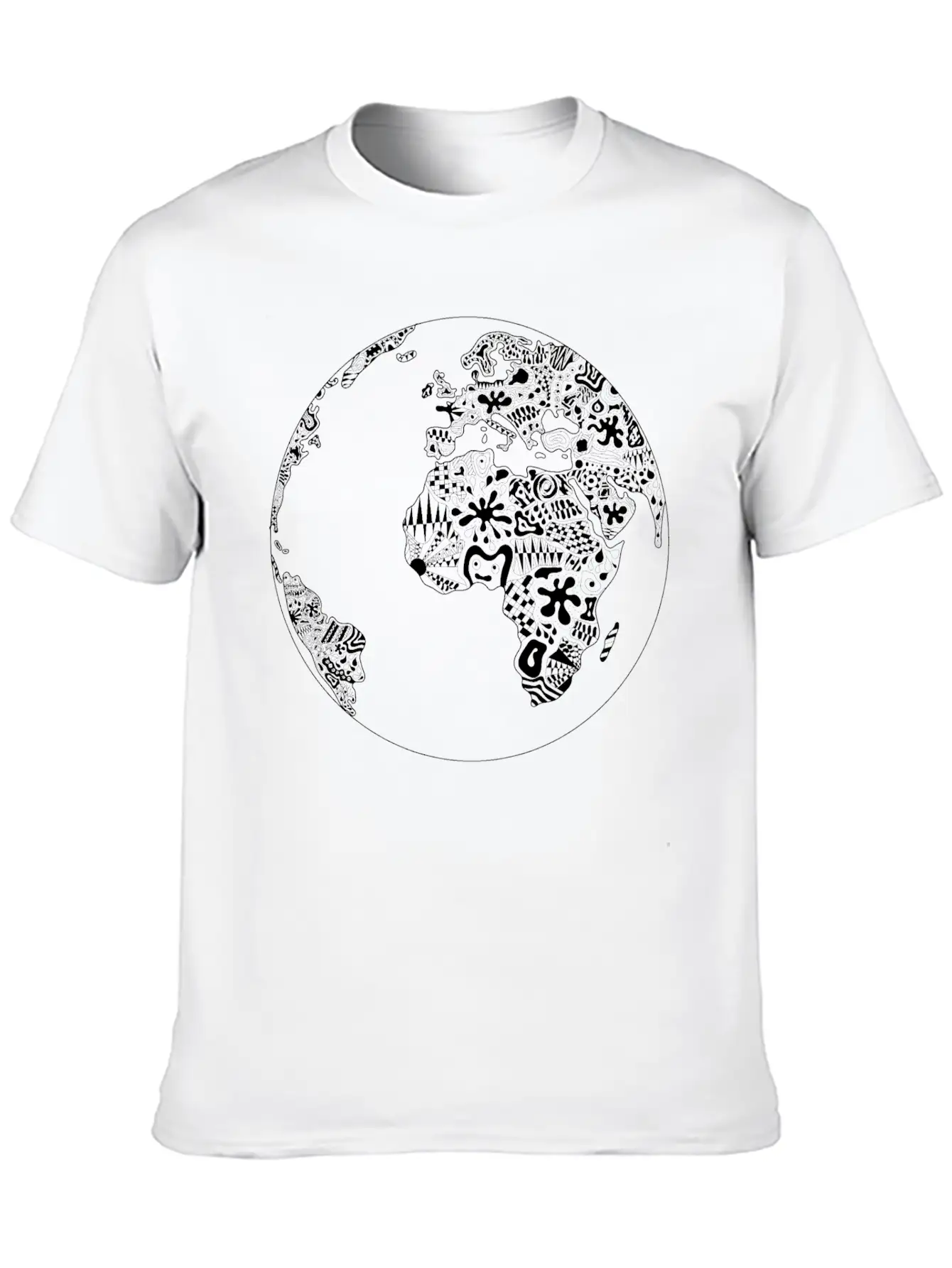 World Planet Ornaments Abstract Psychedelic Gift Casual Graphic T-Shirt – Simple And Comfortable Daily Wear