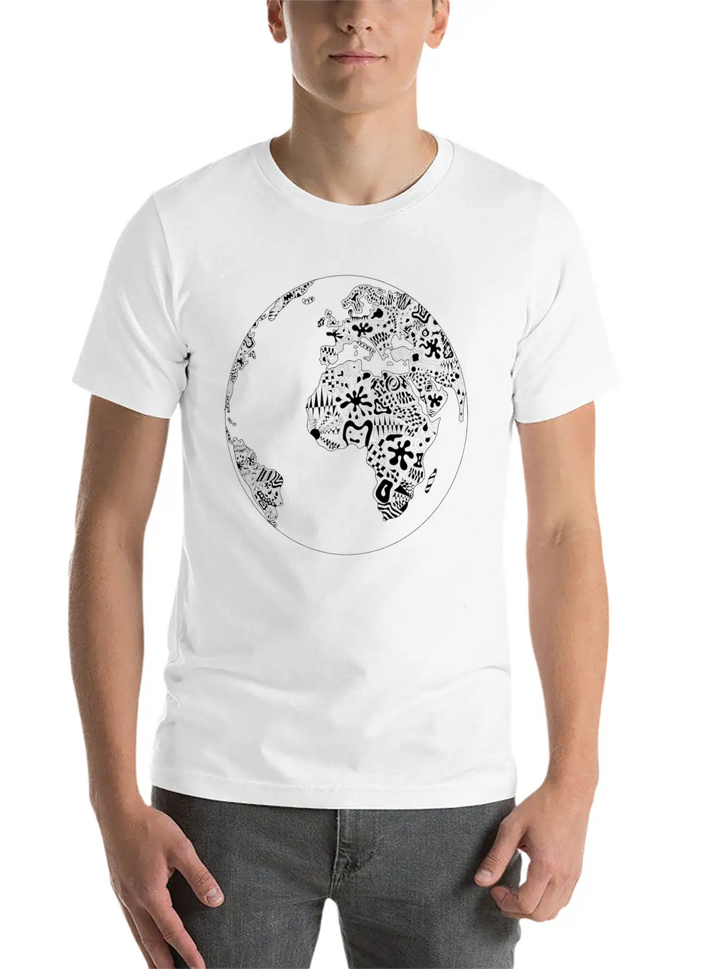 World Planet Ornaments Abstract Psychedelic Gift Casual Graphic T-Shirt – Simple And Comfortable Daily Wear