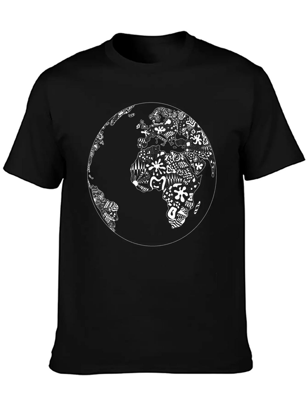 World Planet Ornaments Abstract Psychedelic Gift Casual Graphic T-Shirt – Simple And Comfortable Daily Wear