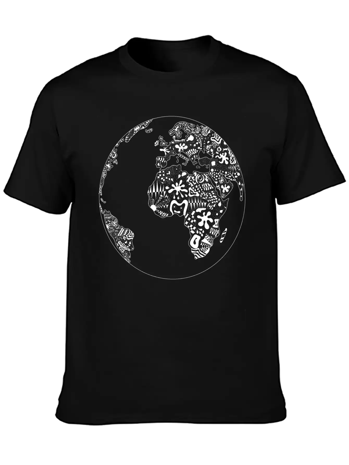 World Planet Ornaments Abstract Psychedelic Gift Casual Graphic T-Shirt – Simple And Comfortable Daily Wear
