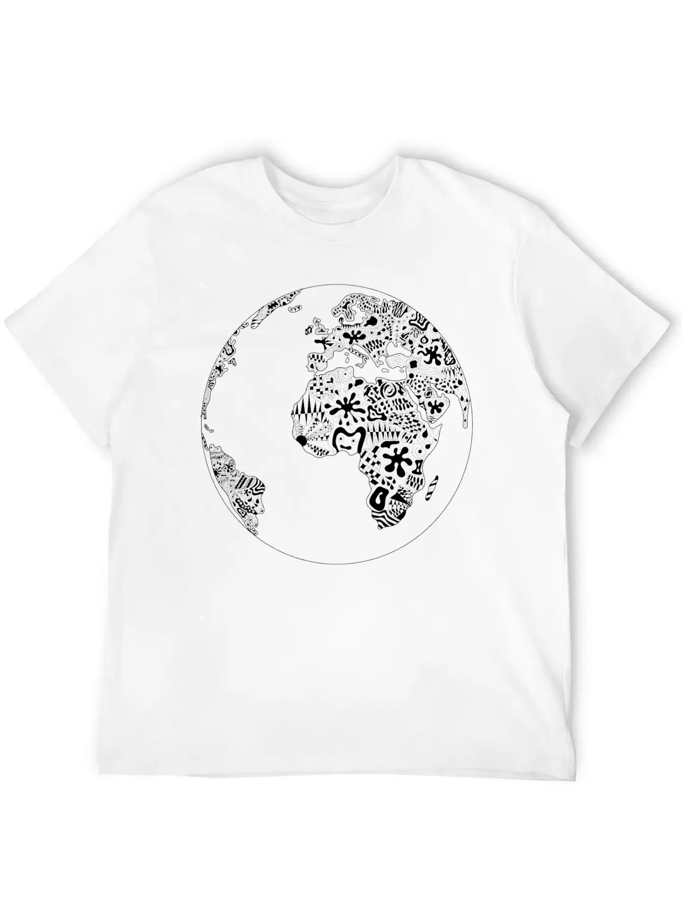 World Planet Ornaments Abstract Psychedelic Gift Casual Graphic T-Shirt – Simple And Comfortable Daily Wear