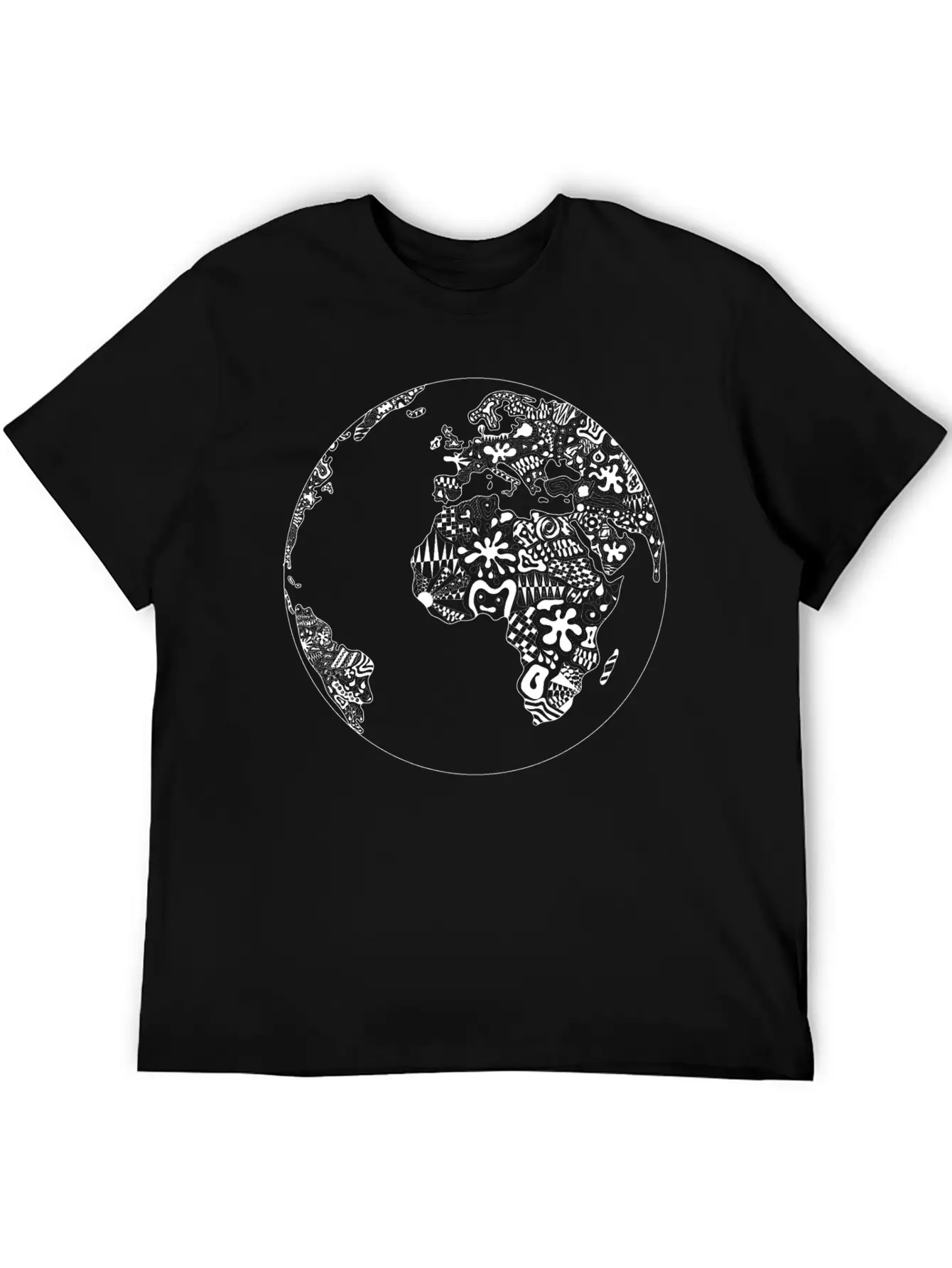 World Planet Ornaments Abstract Psychedelic Gift Casual Graphic T-Shirt – Simple And Comfortable Daily Wear
