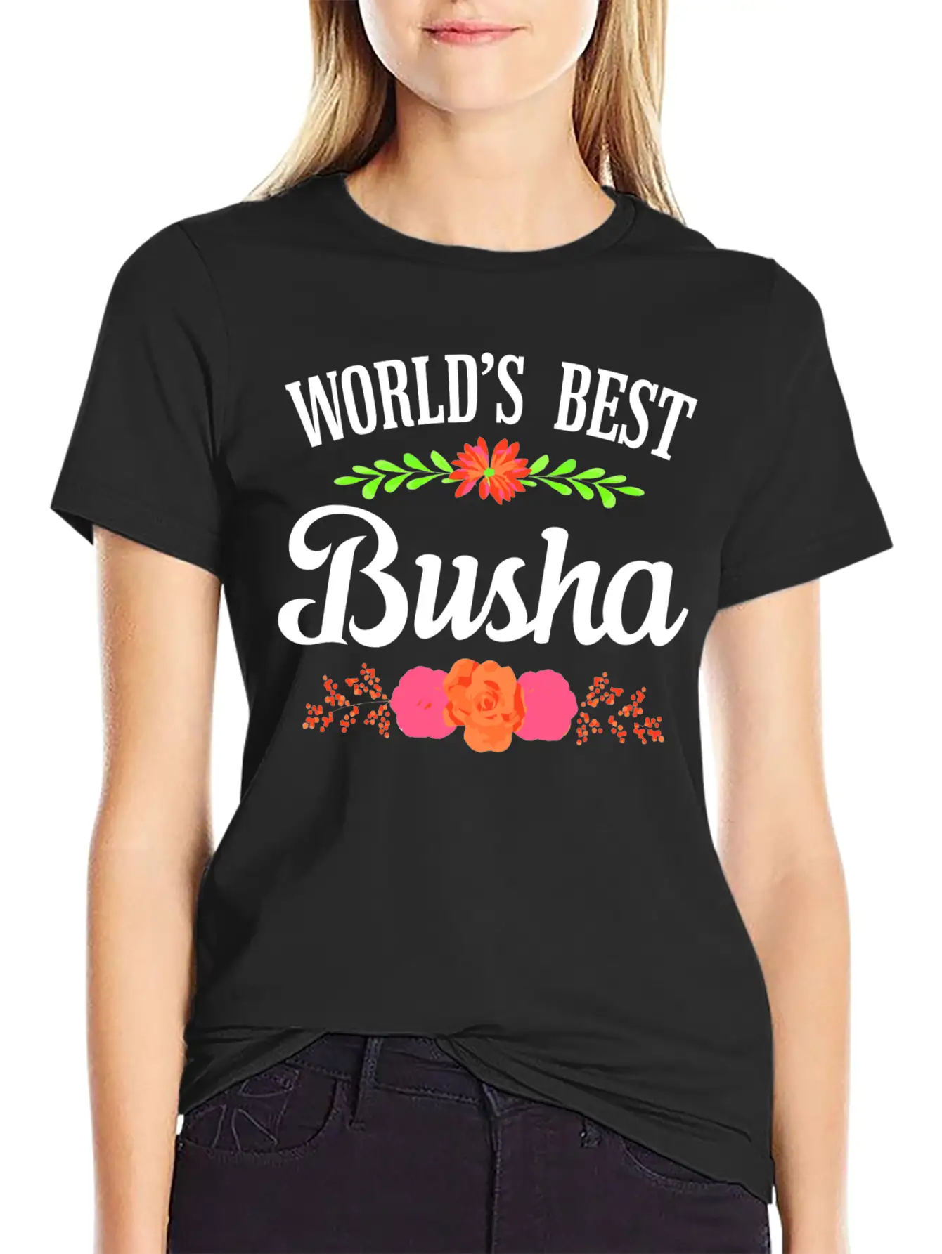 World'S Best Busha Polish Grandma Unisex Short Sleeve Soft Cotton T-Shirt – Casual Everyday Wear