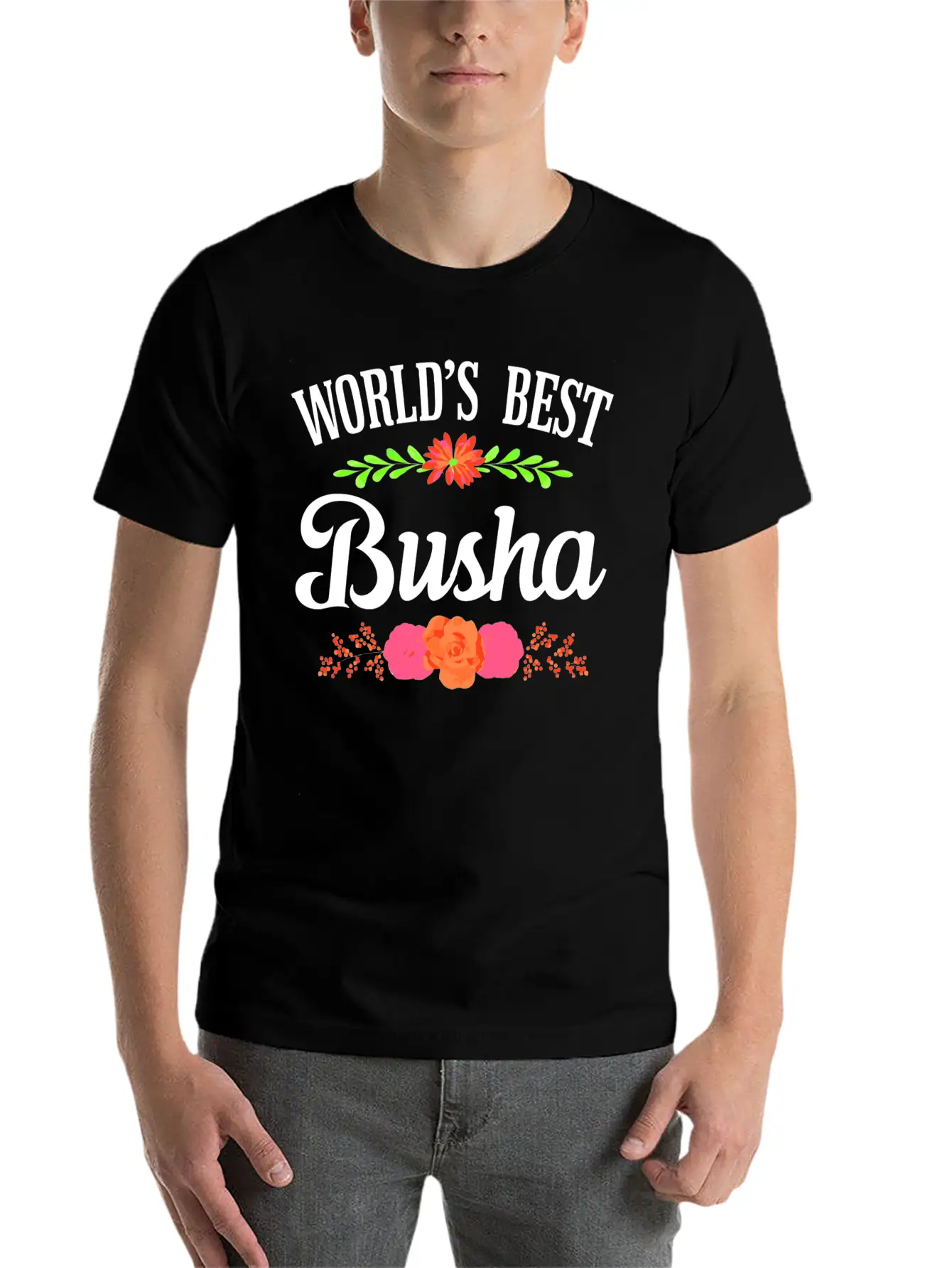 World'S Best Busha Polish Grandma Unisex Short Sleeve Soft Cotton T-Shirt – Casual Everyday Wear