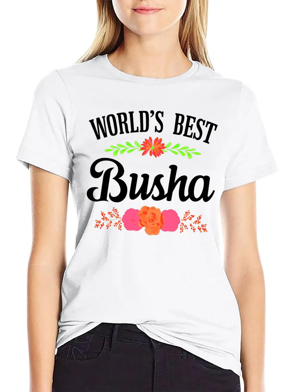 World'S Best Busha Polish Grandma Unisex Short Sleeve Soft Cotton T-Shirt – Casual Everyday Wear