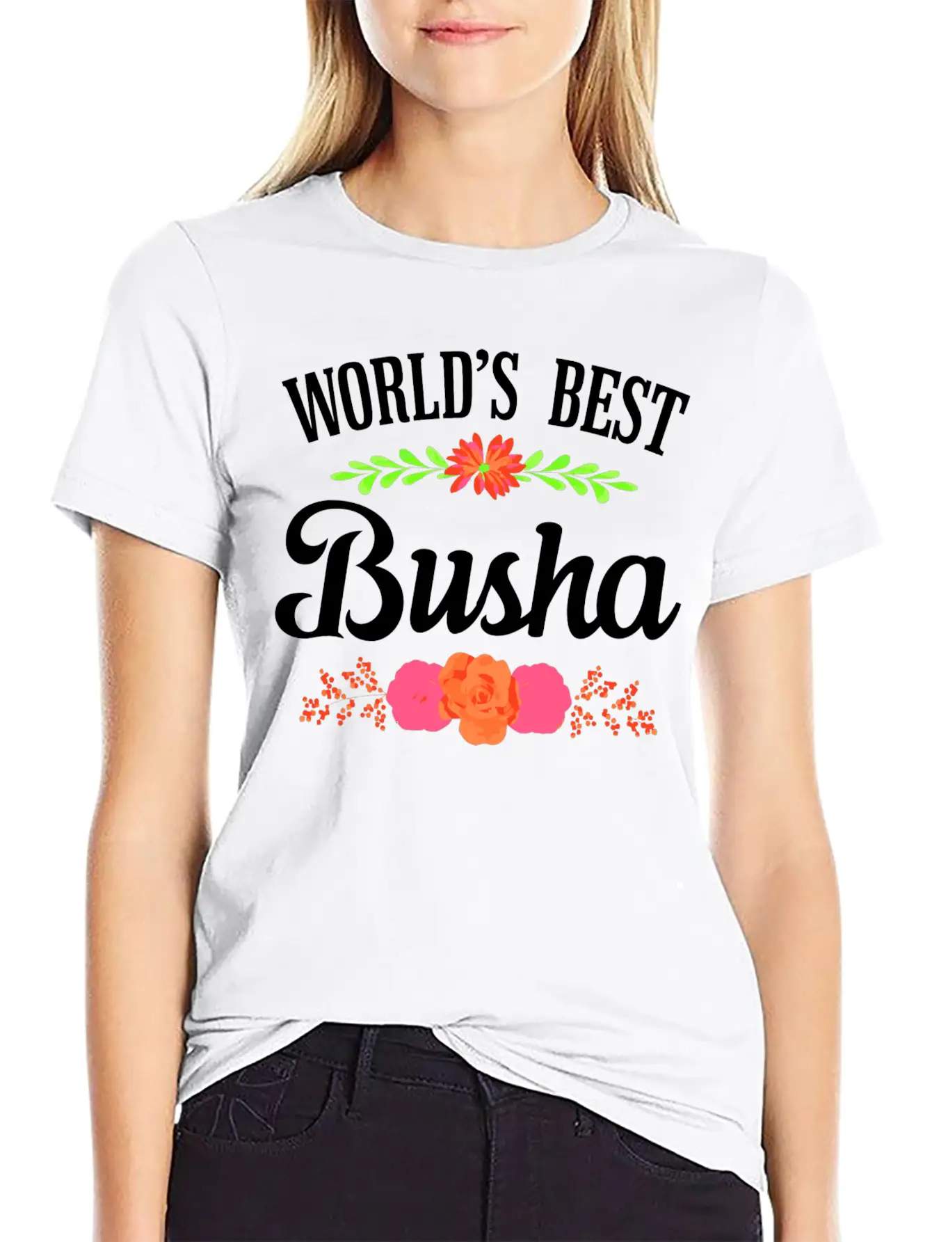 World'S Best Busha Polish Grandma Unisex Short Sleeve Soft Cotton T-Shirt – Casual Everyday Wear