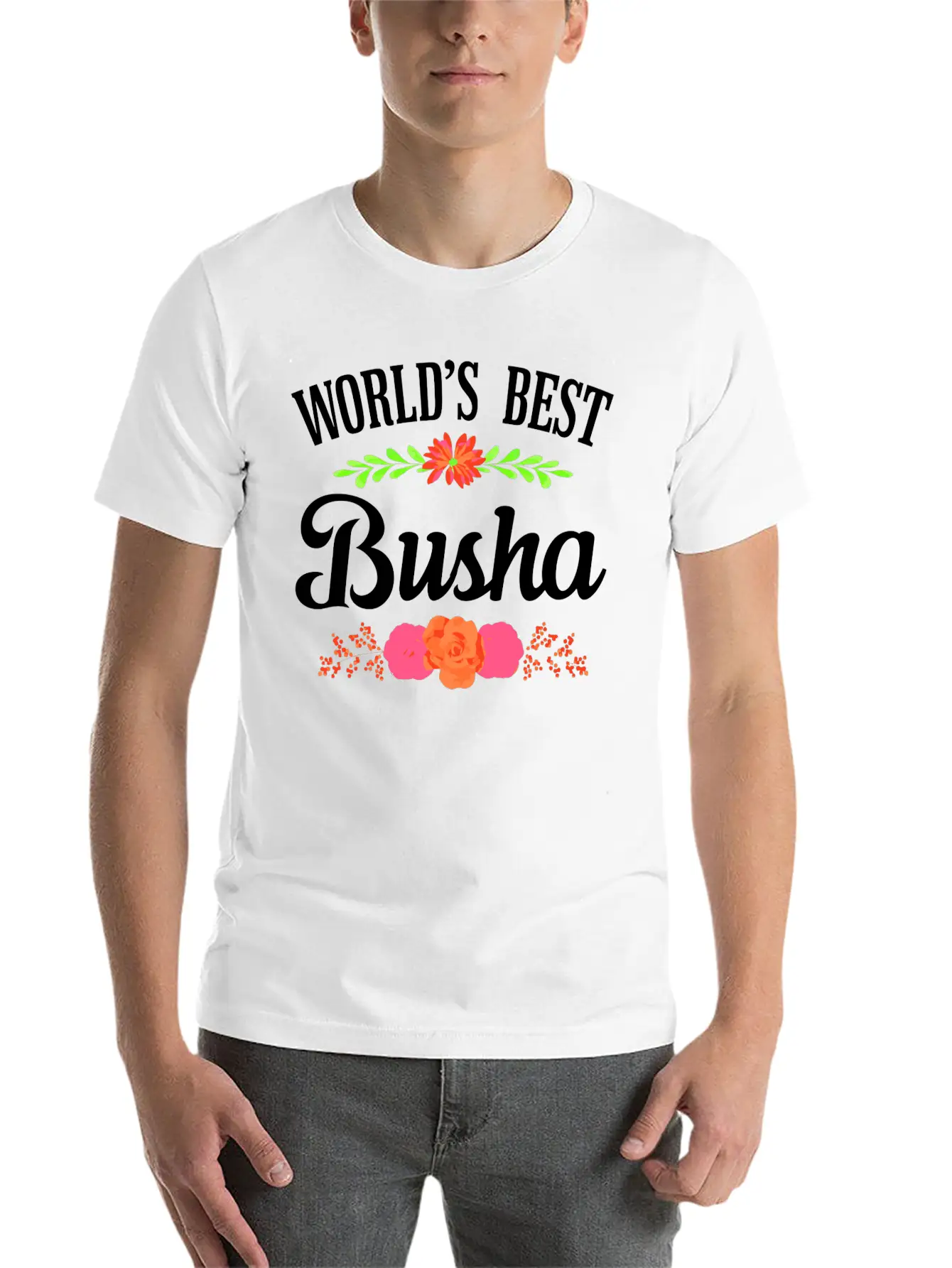 World'S Best Busha Polish Grandma Unisex Short Sleeve Soft Cotton T-Shirt – Casual Everyday Wear