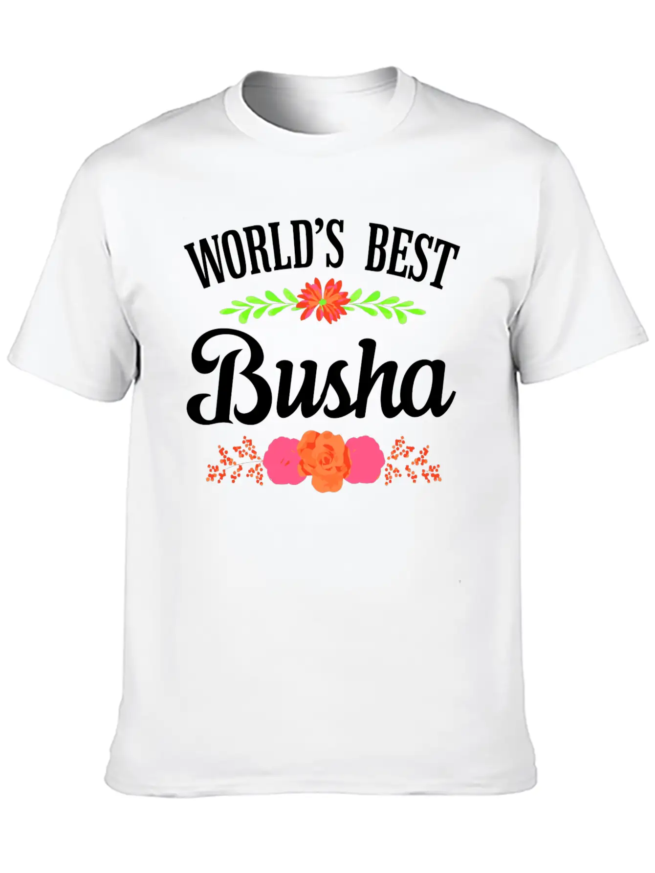 World'S Best Busha Polish Grandma Unisex Short Sleeve Soft Cotton T-Shirt – Casual Everyday Wear