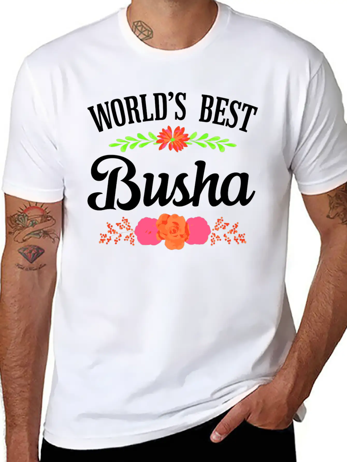 World'S Best Busha Polish Grandma Unisex Short Sleeve Soft Cotton T-Shirt – Casual Everyday Wear