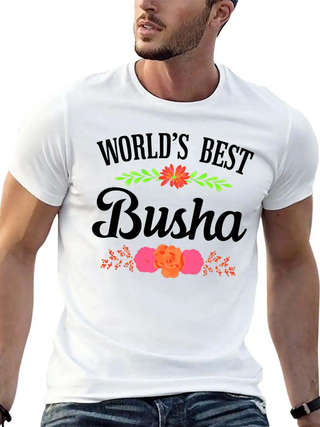 World'S Best Busha Polish Grandma Unisex Short Sleeve Soft Cotton T-Shirt – Casual Everyday Wear